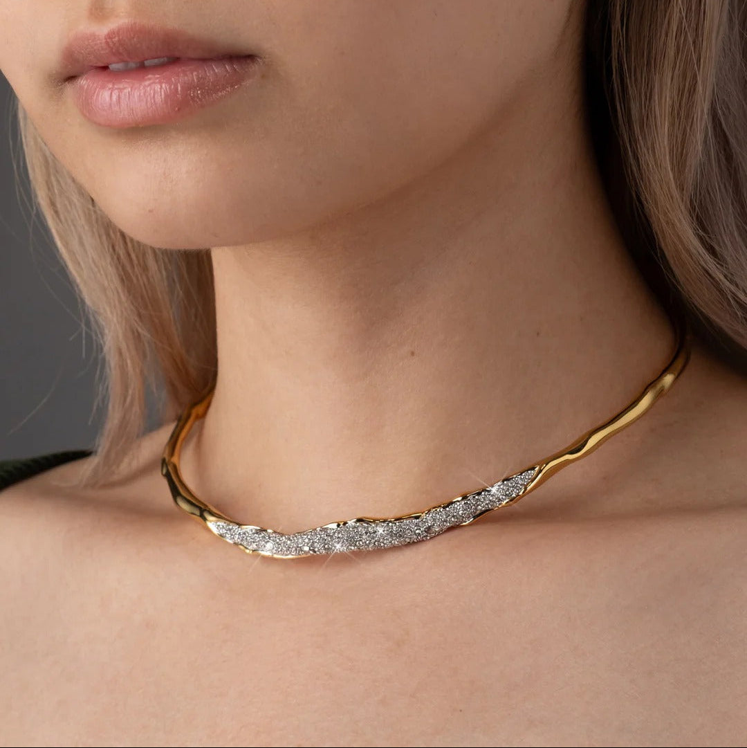 Gundula 14K Gold Branch Wavy Choker Necklace