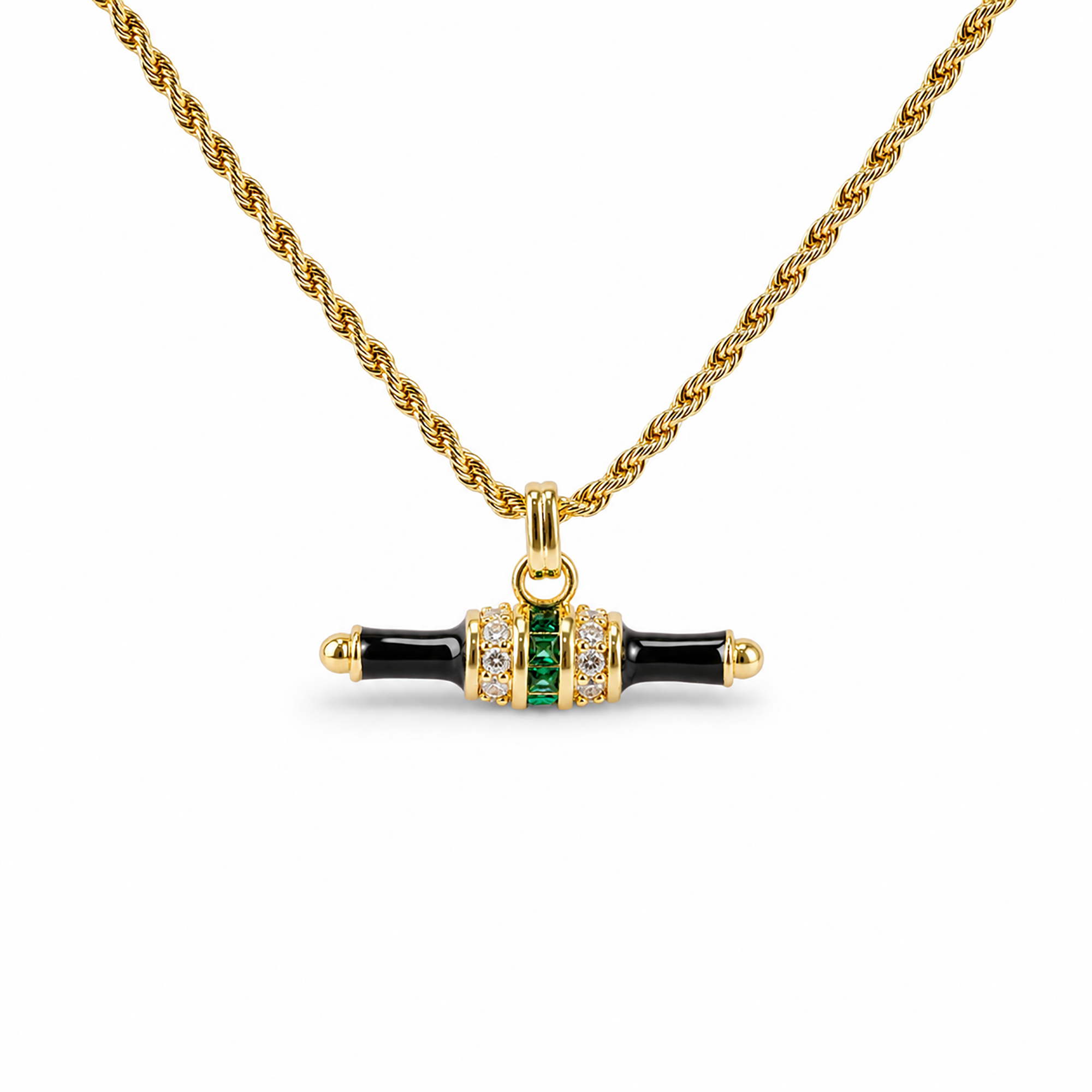 Gundwina Black Horizontal  T Bar Necklace