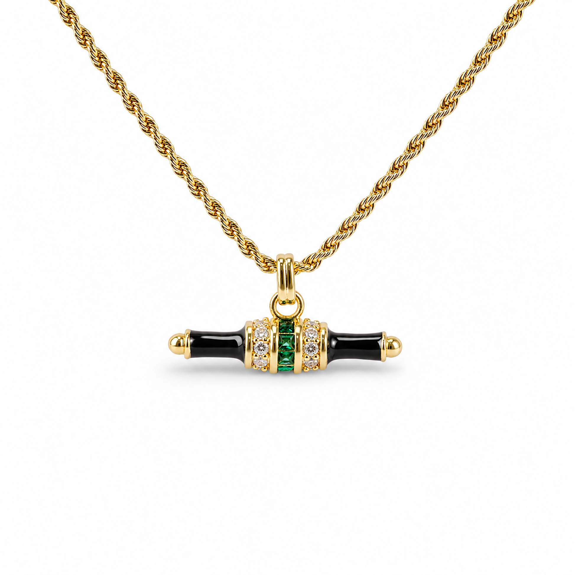 Gundwina Black Horizontal  T Bar Necklace