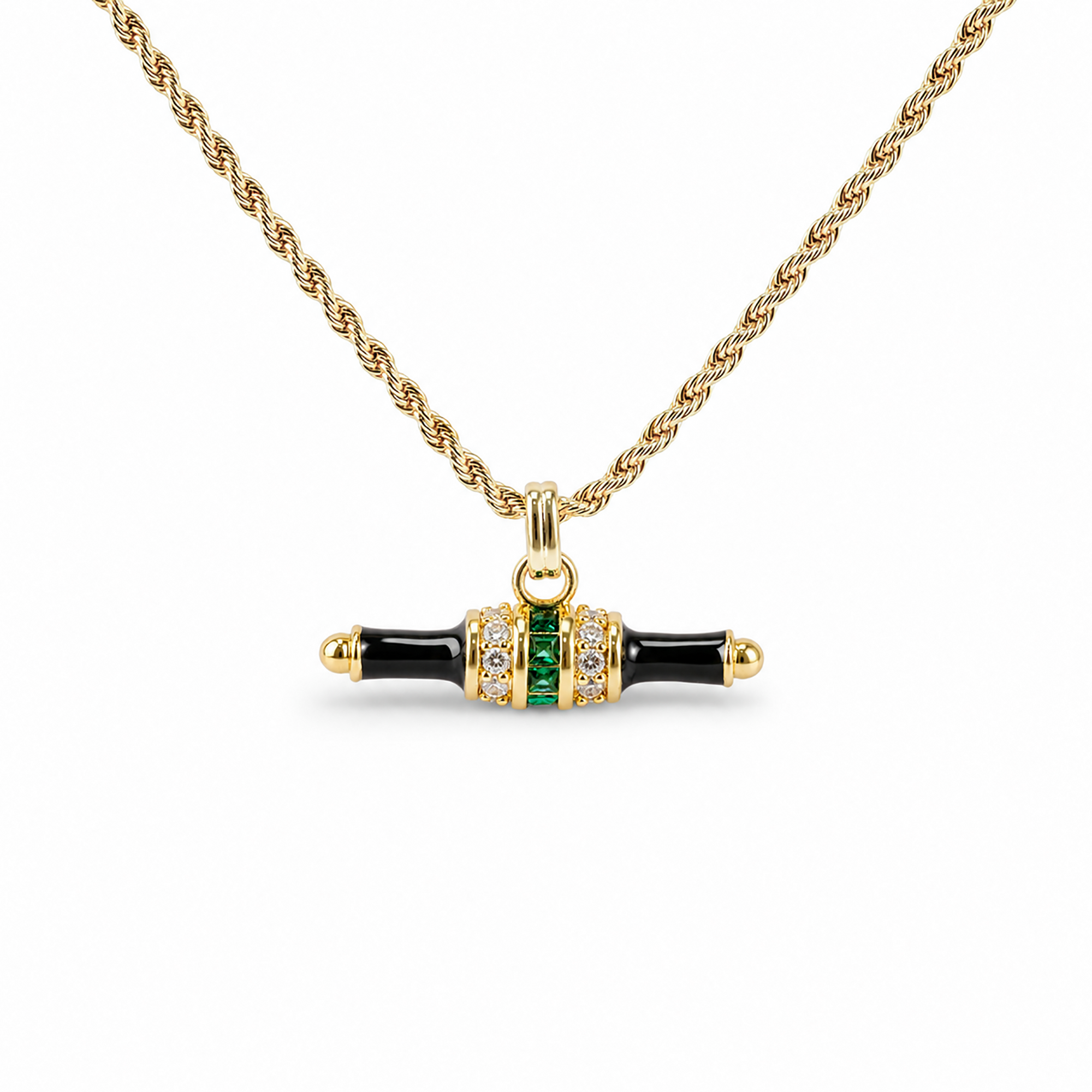 Gundwina Black Horizontal T Bar Necklace