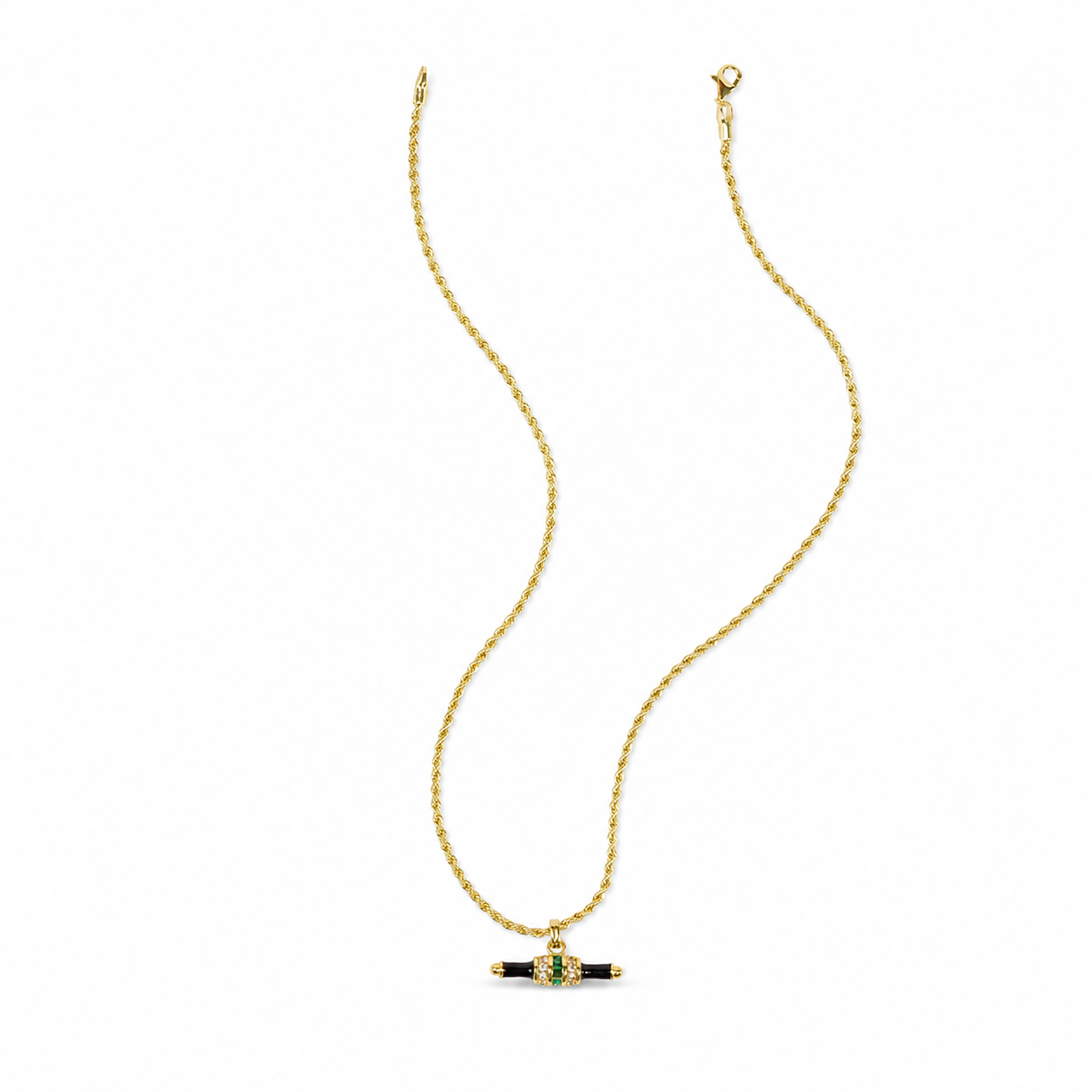 Gundwina Black Horizontal  T Bar Necklace