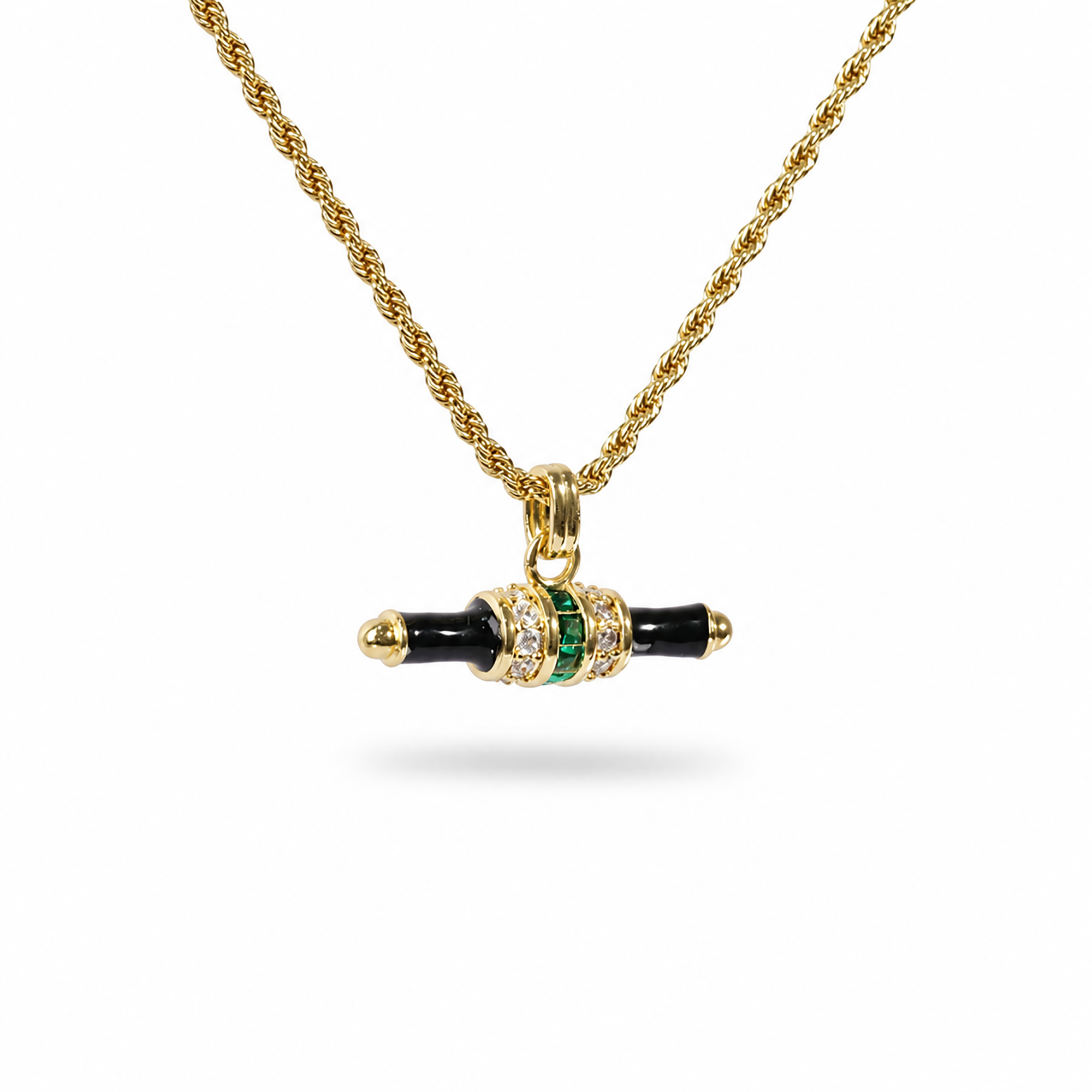 Gundwina Black Horizontal  T Bar Necklace