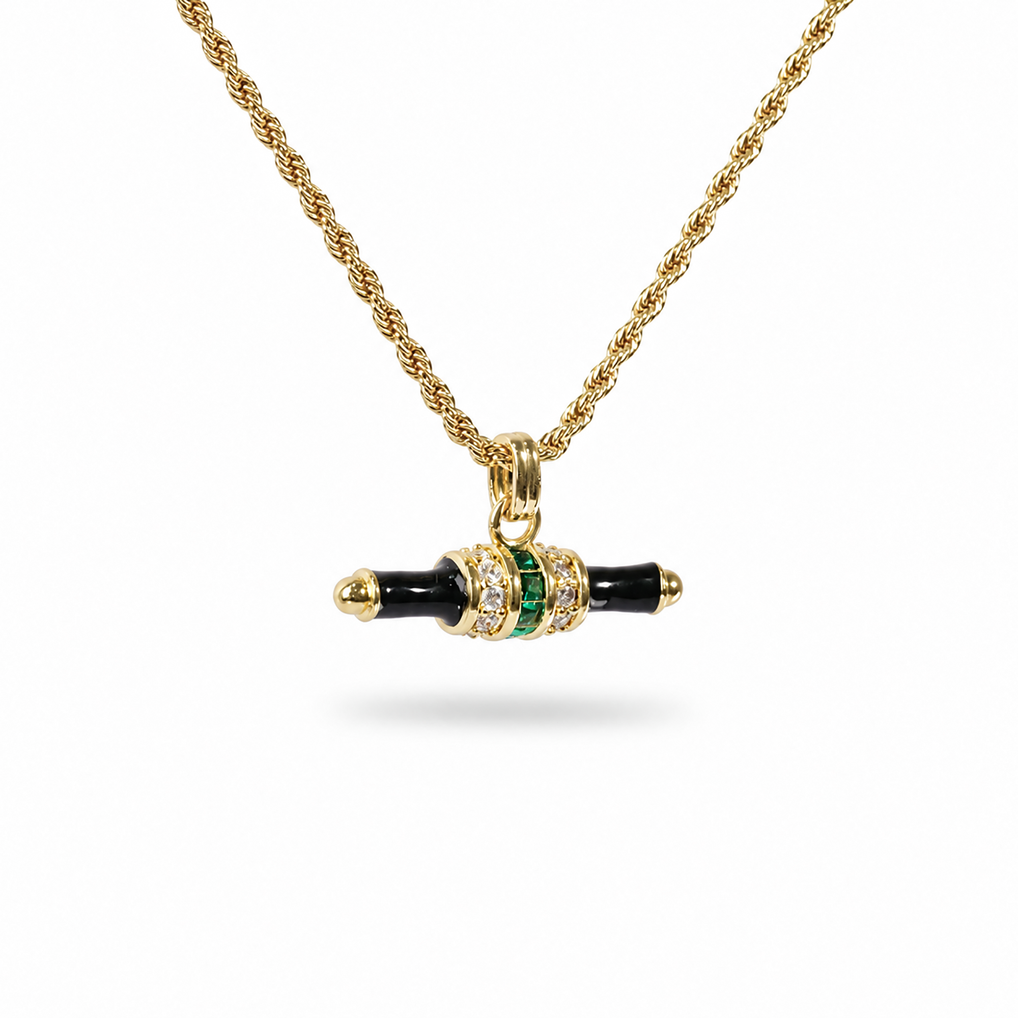 Gundwina Black Horizontal T Bar Necklace