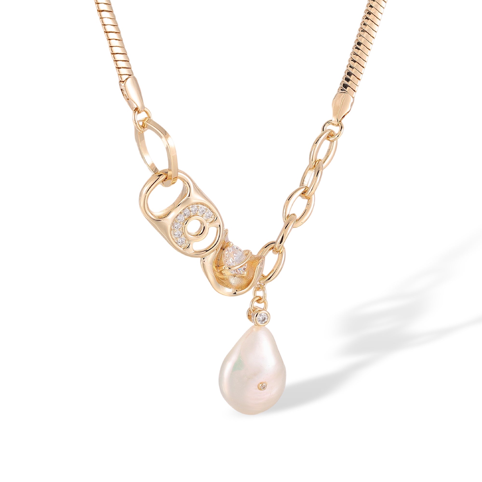 Gwendolin 14k Gold Baroque Pearl Necklace