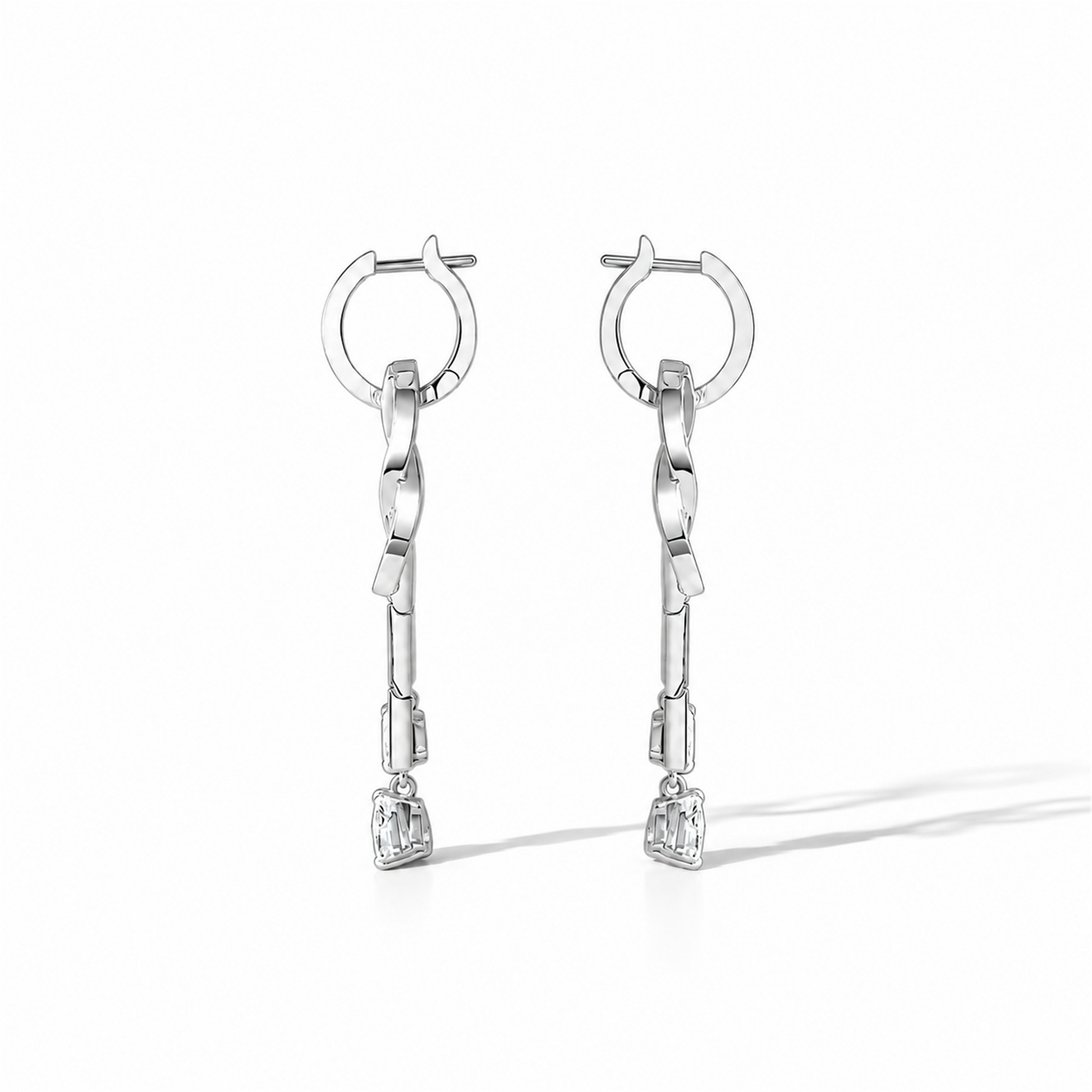 Hadwina White Twisted Knot Drop Earrings