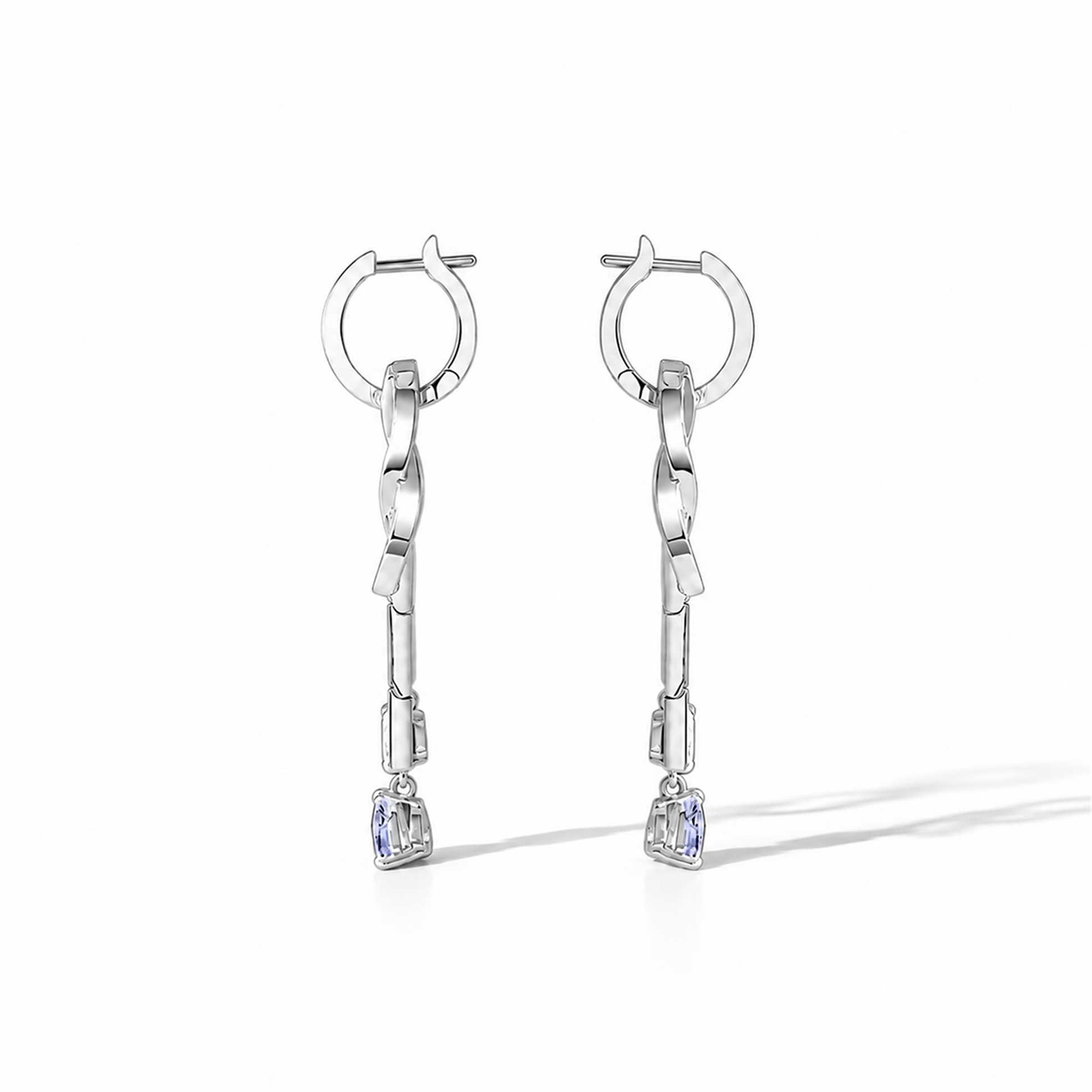 Hadwina White Twisted Knot Drop Earrings