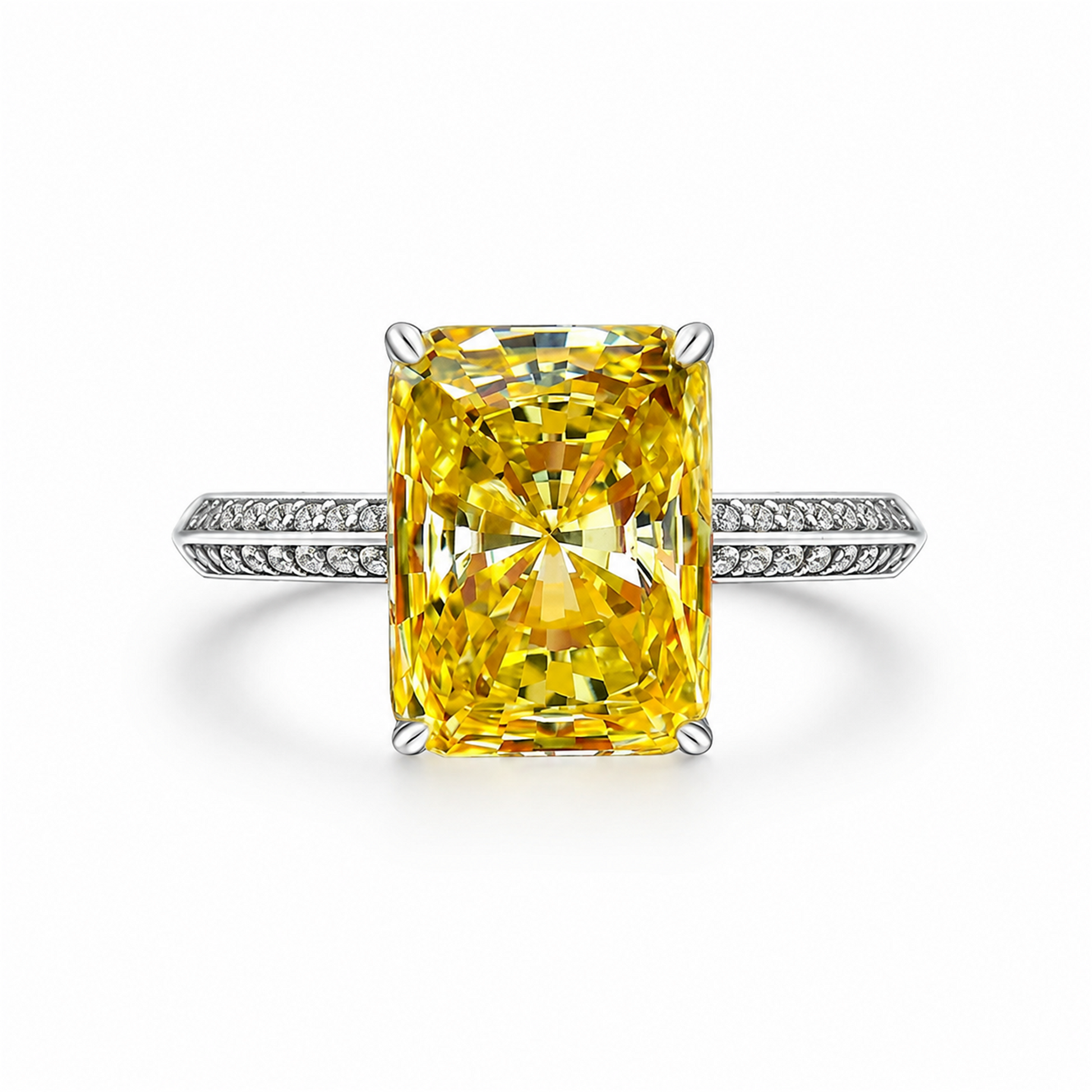 Hedberta Yellow Rectangular Ring