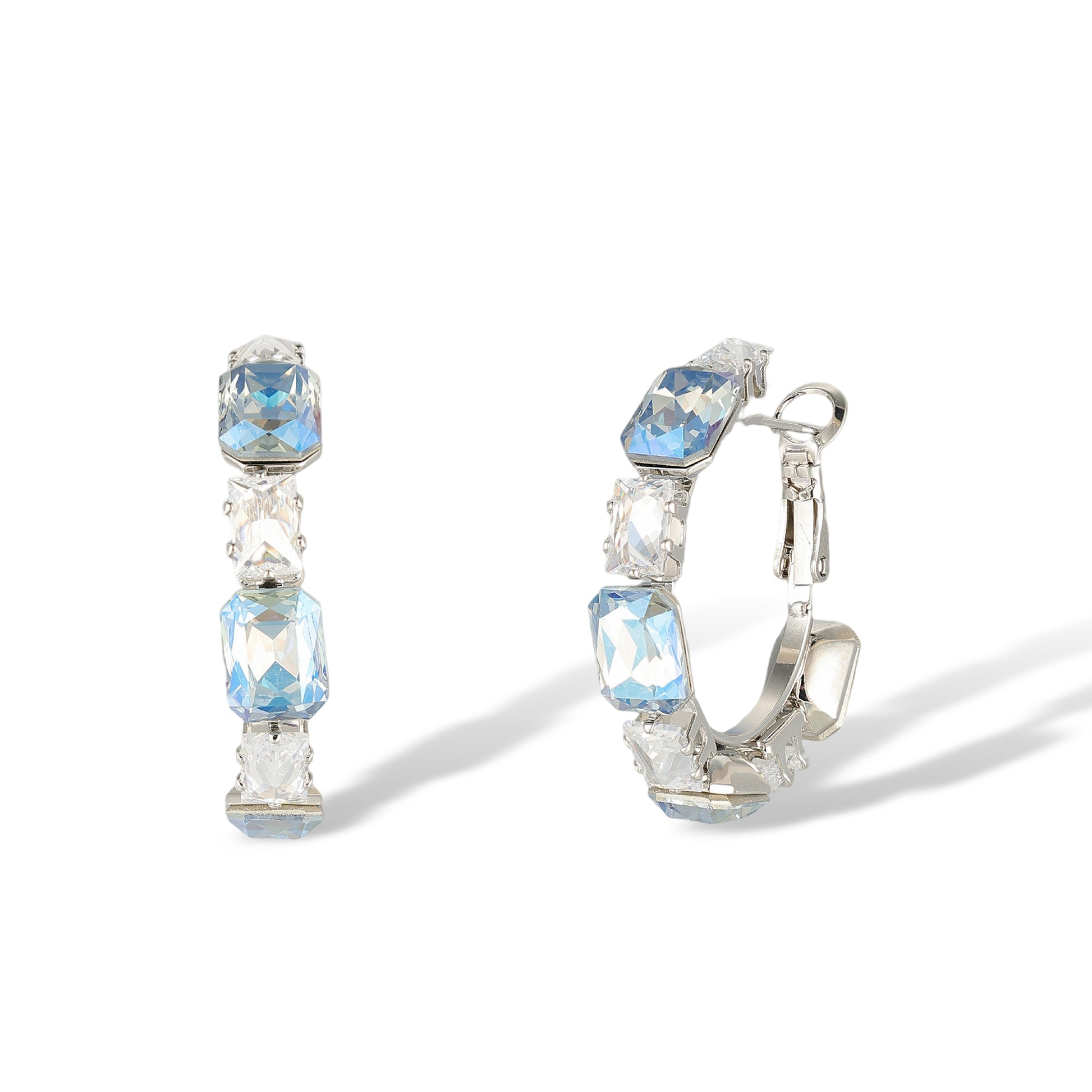 Hedhild Blue Rectangular Earrings