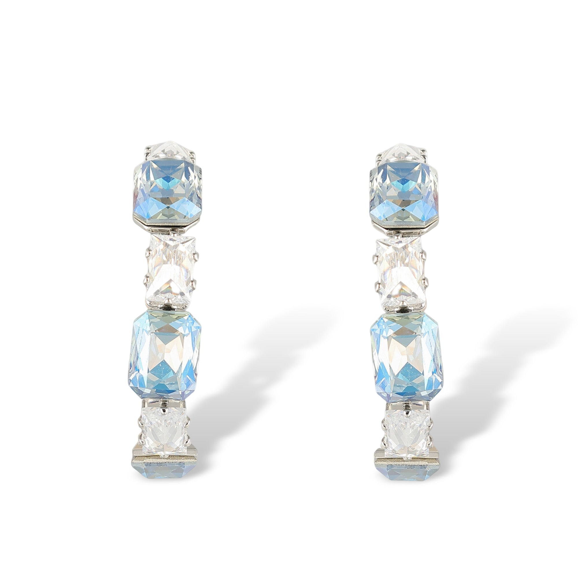 Hedhild Blue Rectangular Earrings
