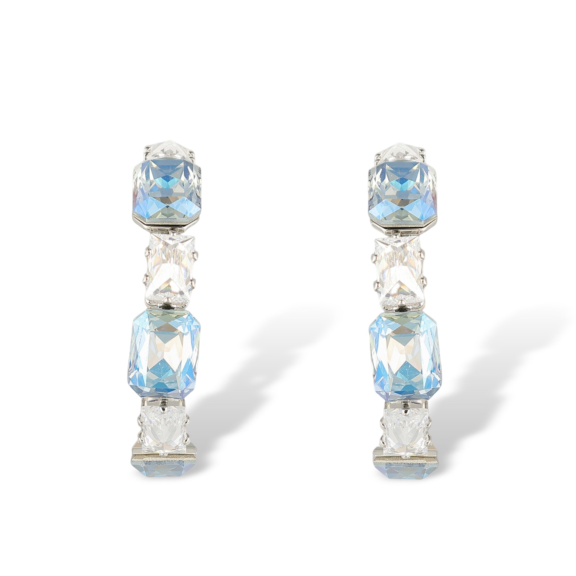 Hedhild Blue Rectangular Earrings