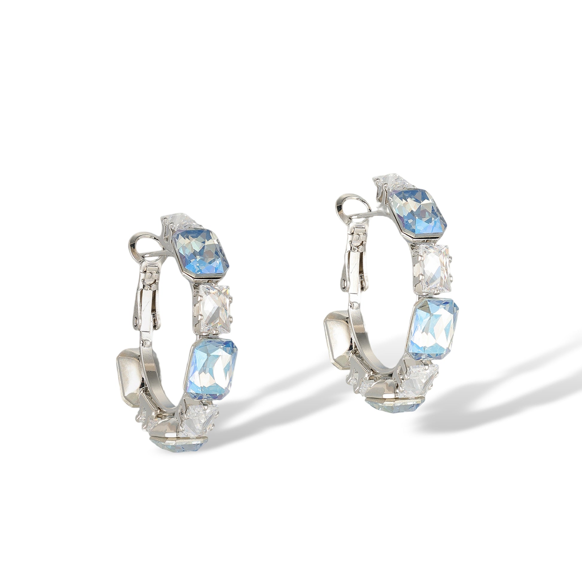 Hedhild Blue Rectangular Earrings