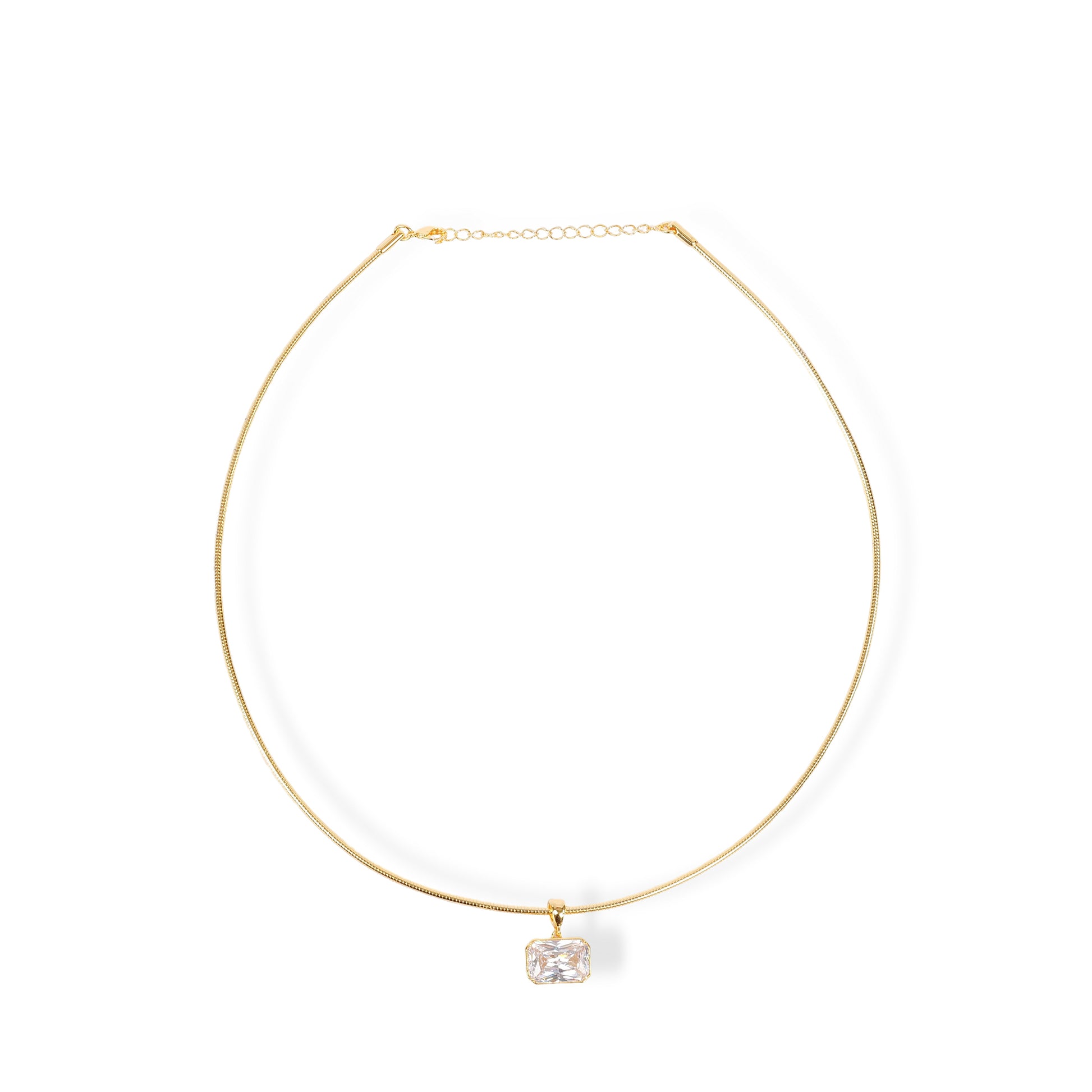 Hedhilde 14K Gold Rectangular Choker Necklace