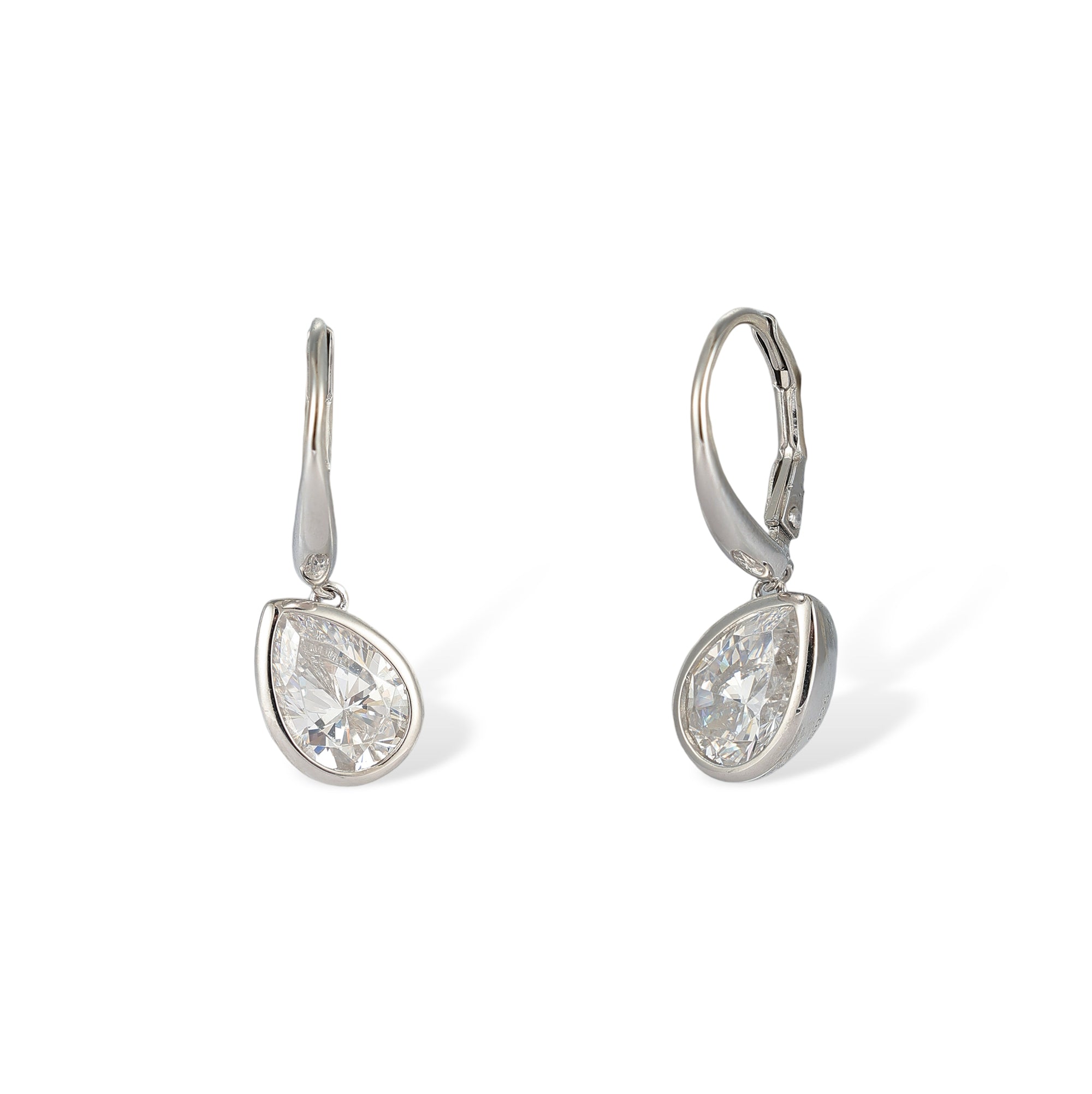 Hedrada White Teardrop Huggie Earrings
