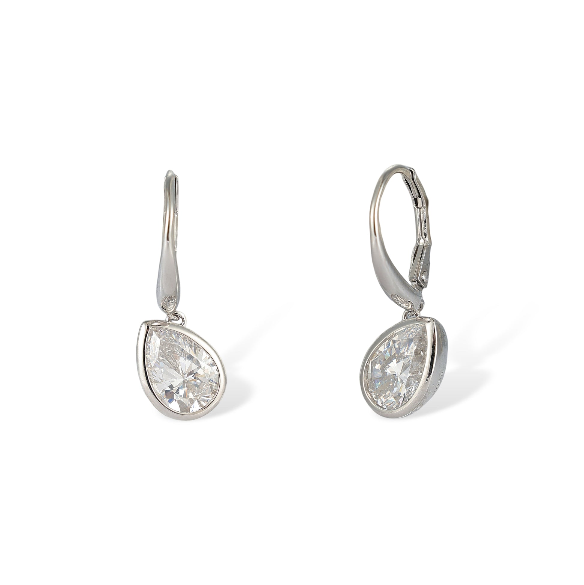 Hedrada White Teardrop Huggie Earrings