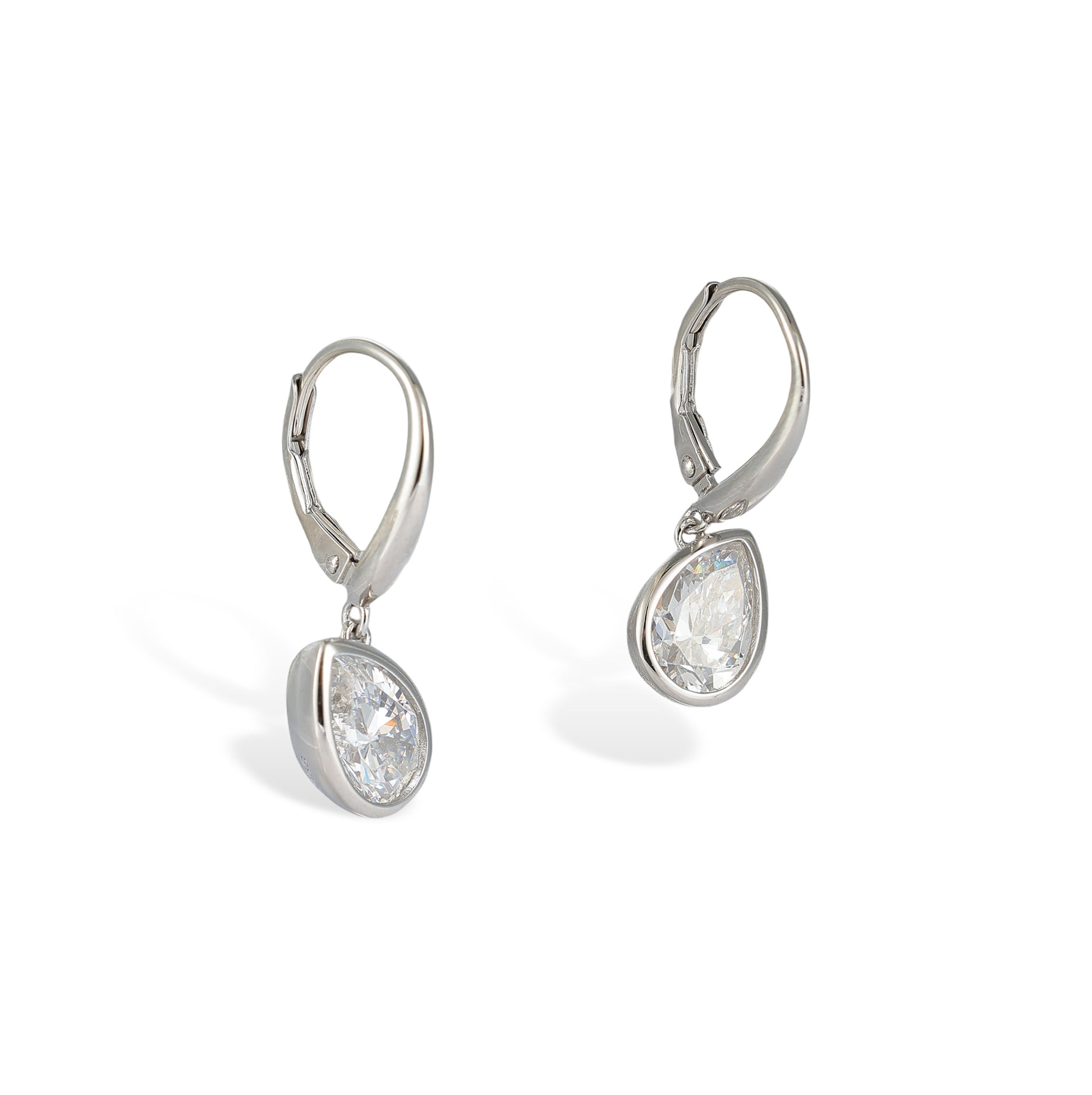 Hedrada White Teardrop Huggie Earrings
