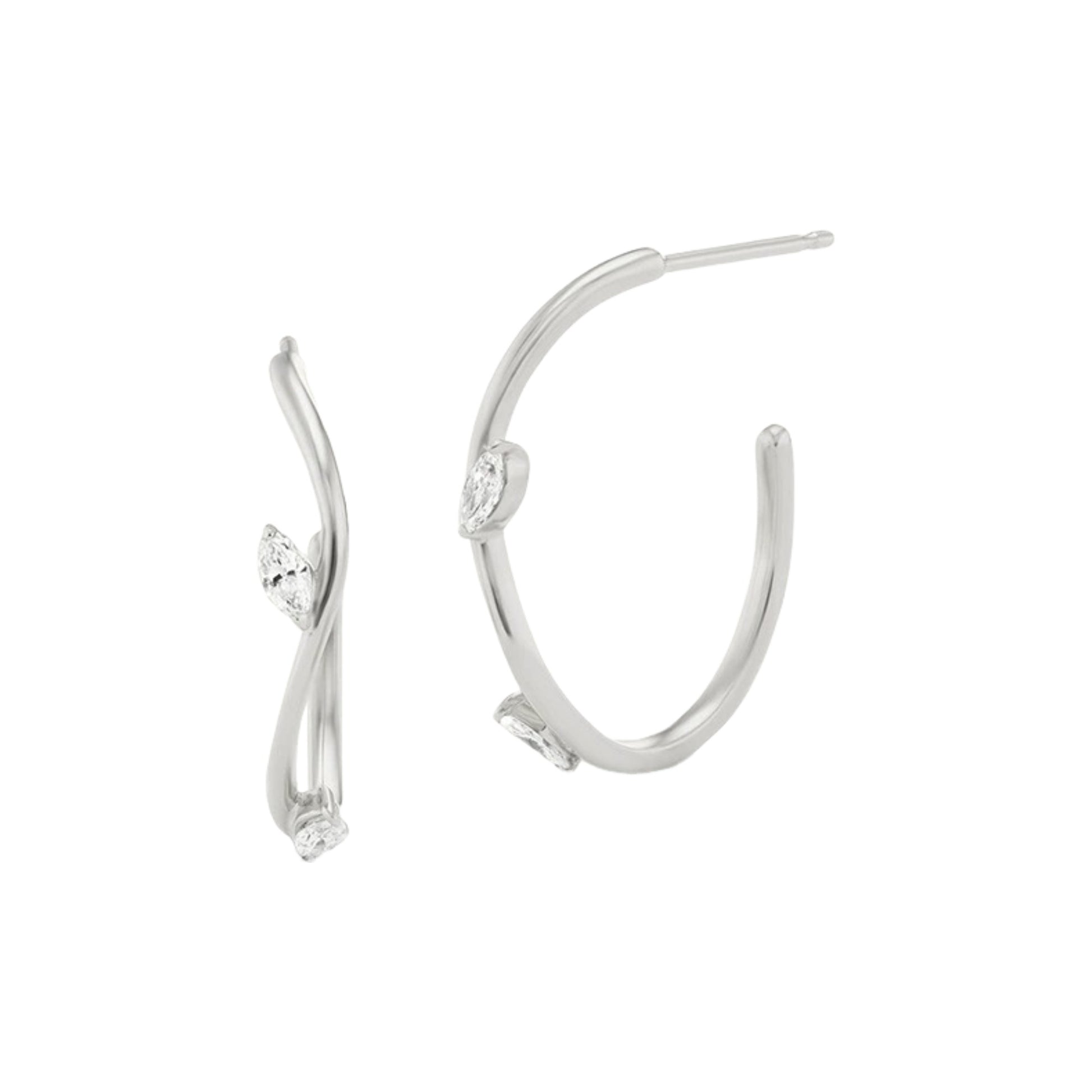 Hedrike 18K Gold C shape Marquise Earrings