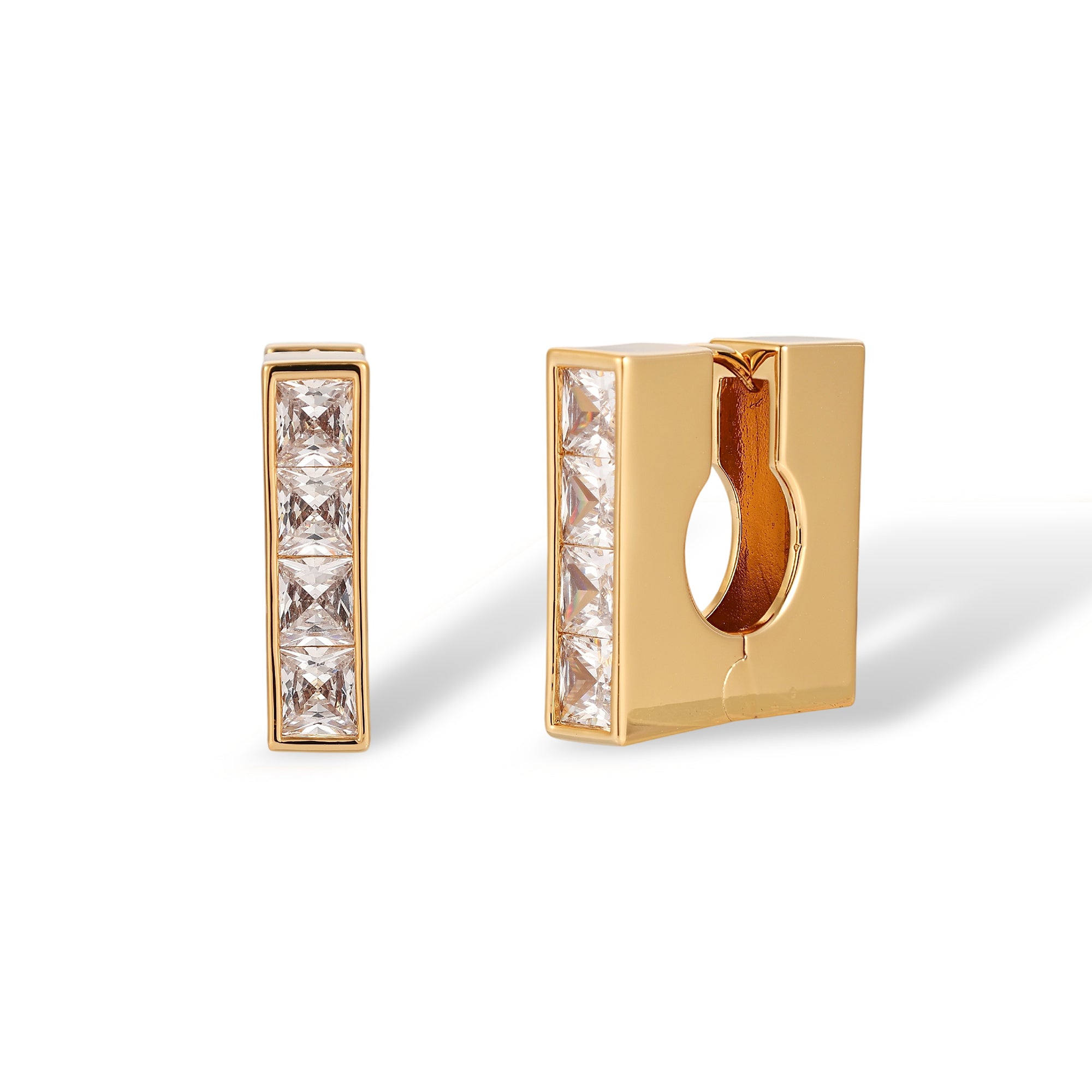 Hedrun 14K Gold Square Earrings