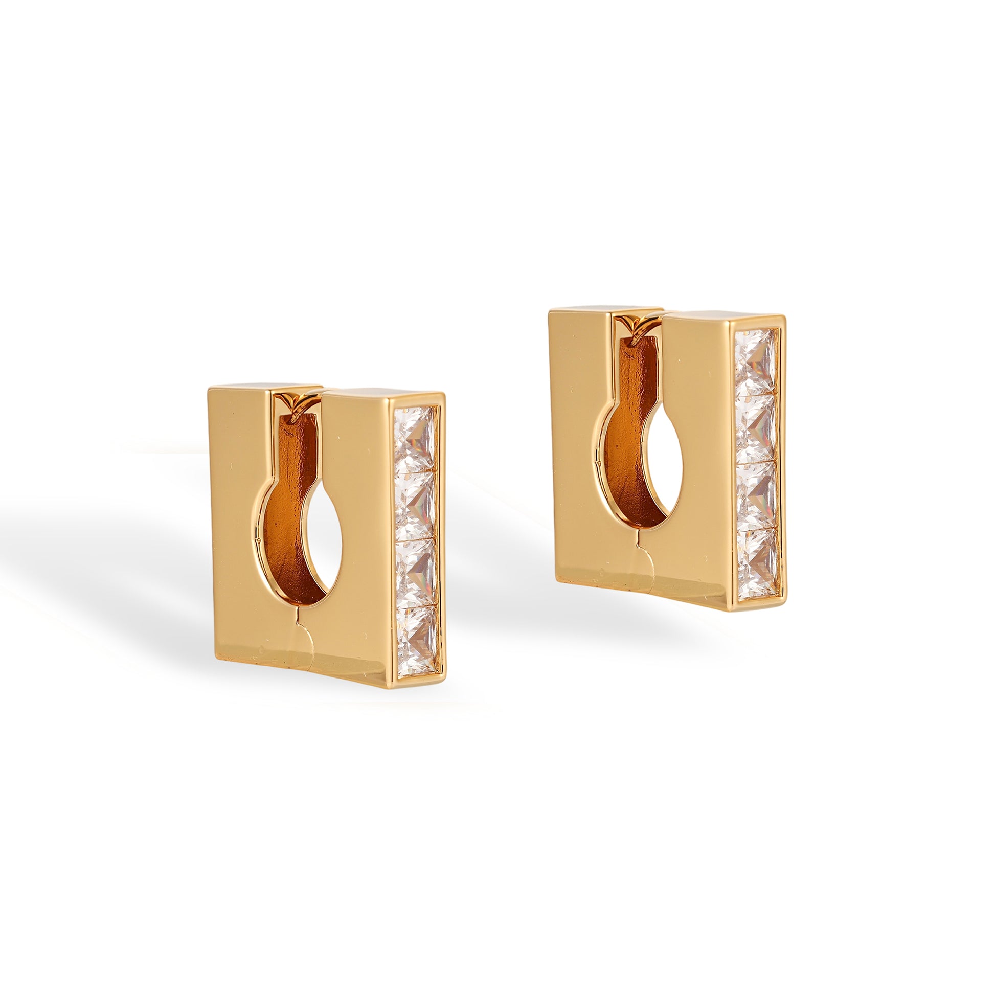 Hedrun 14K Gold Square Earrings
