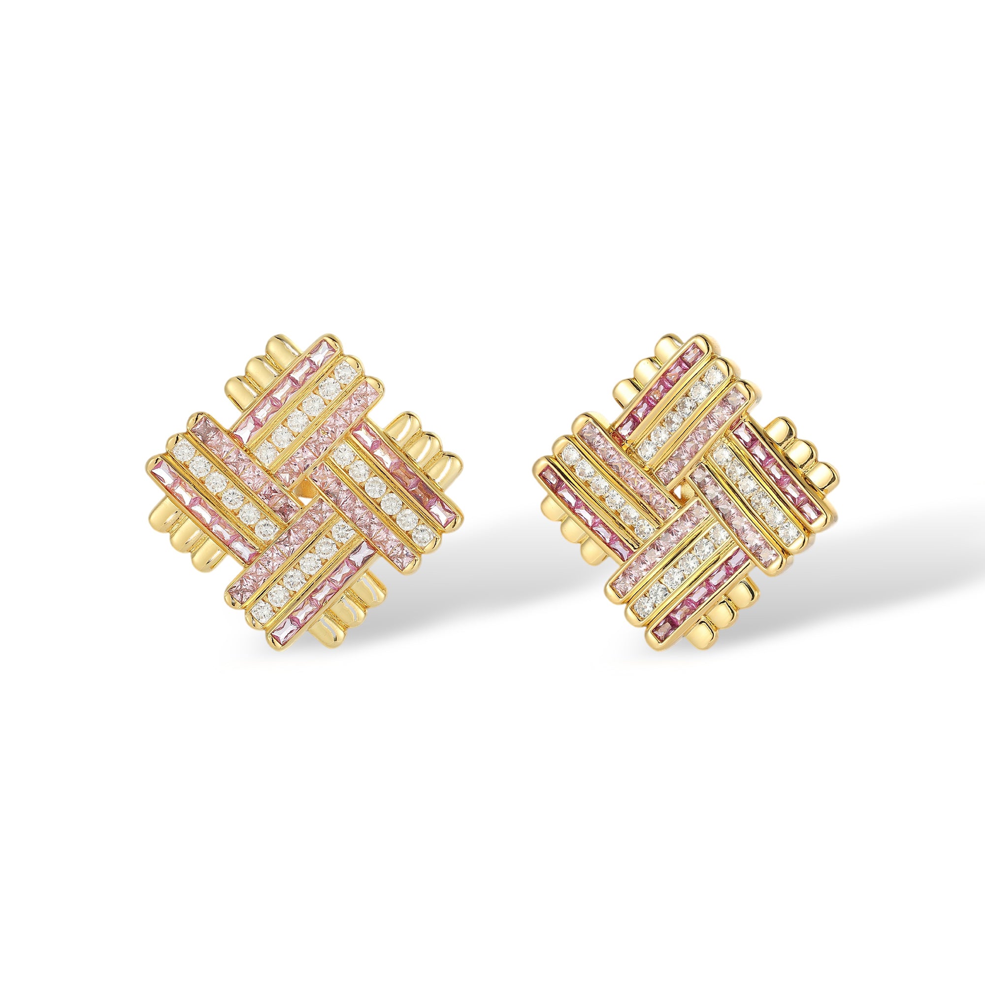 Hedswind Multicolor Woven Square Earrings