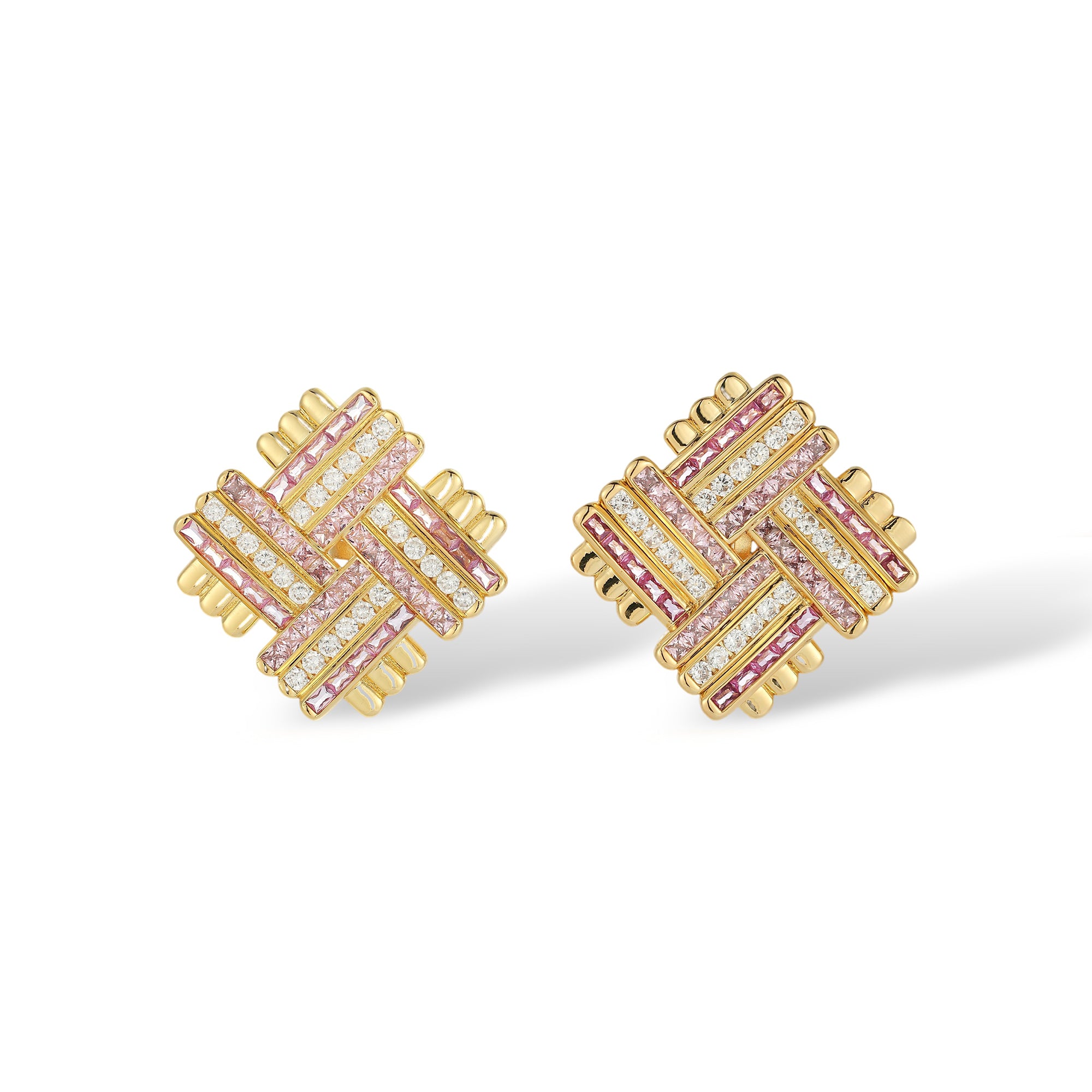 Hedswind Multicolor Woven Square Earrings