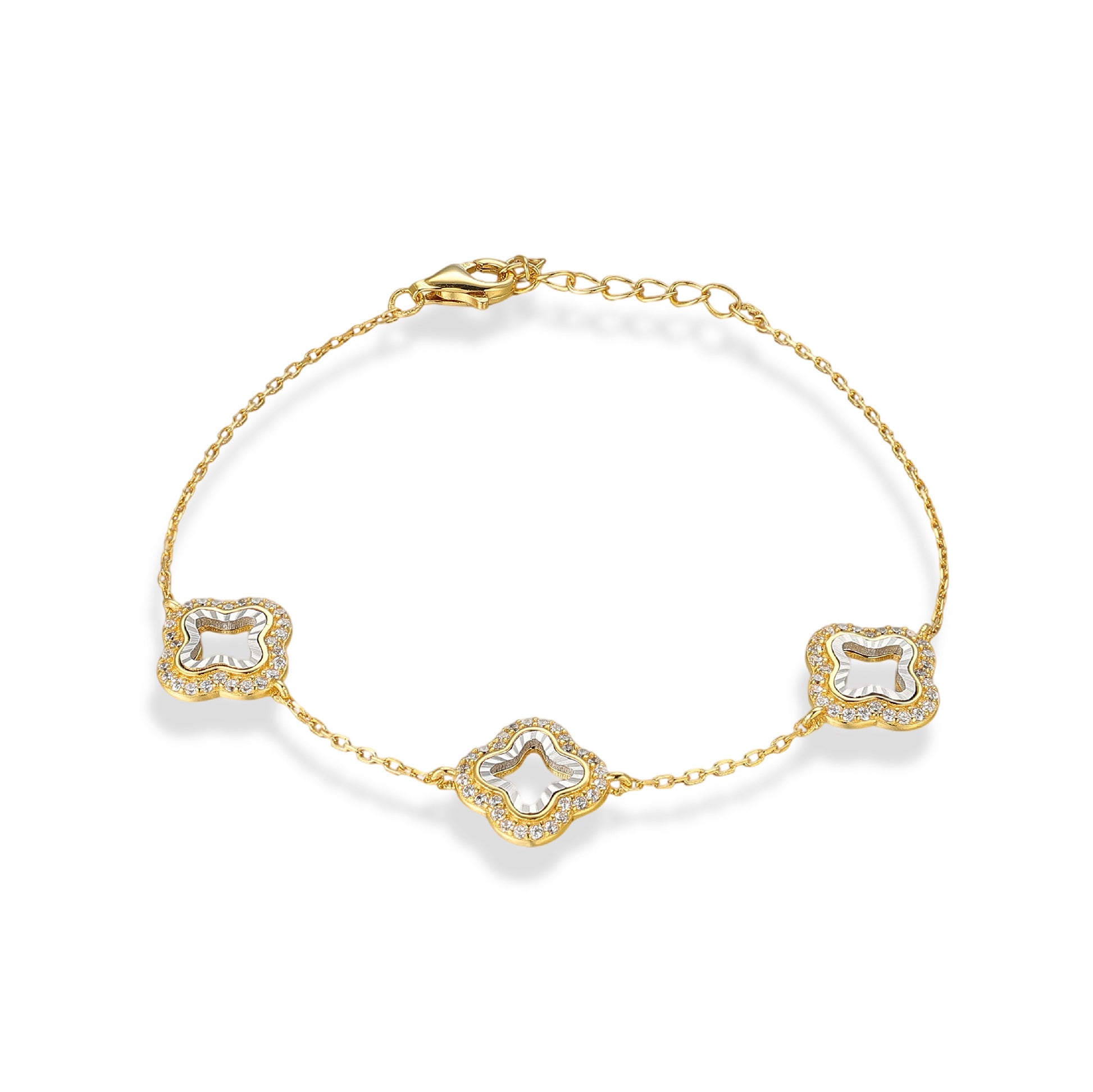 Hedvine 14K Gold Openwork Trèfle Bracelet