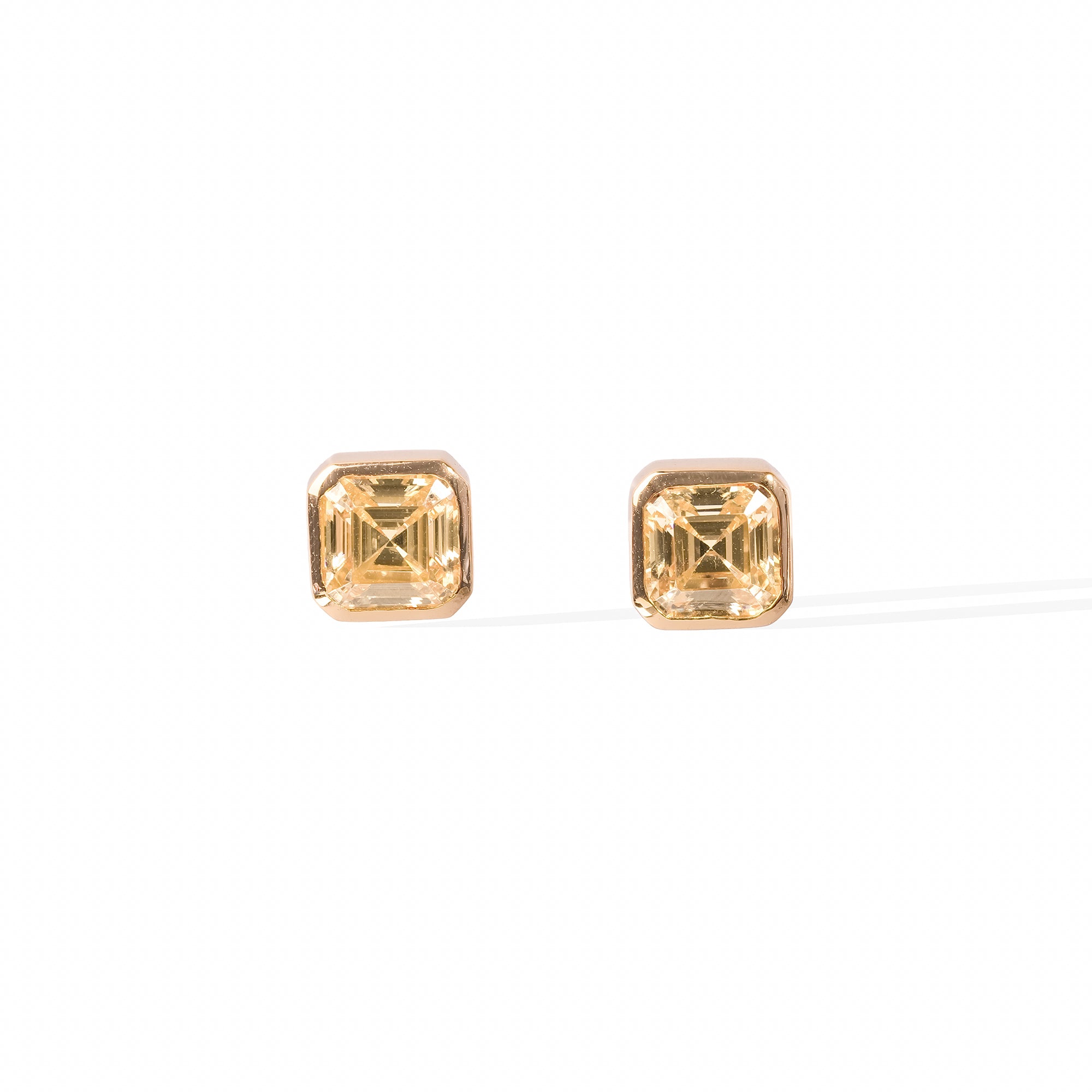 Hedwina 14K Gold Square Stud Earrings