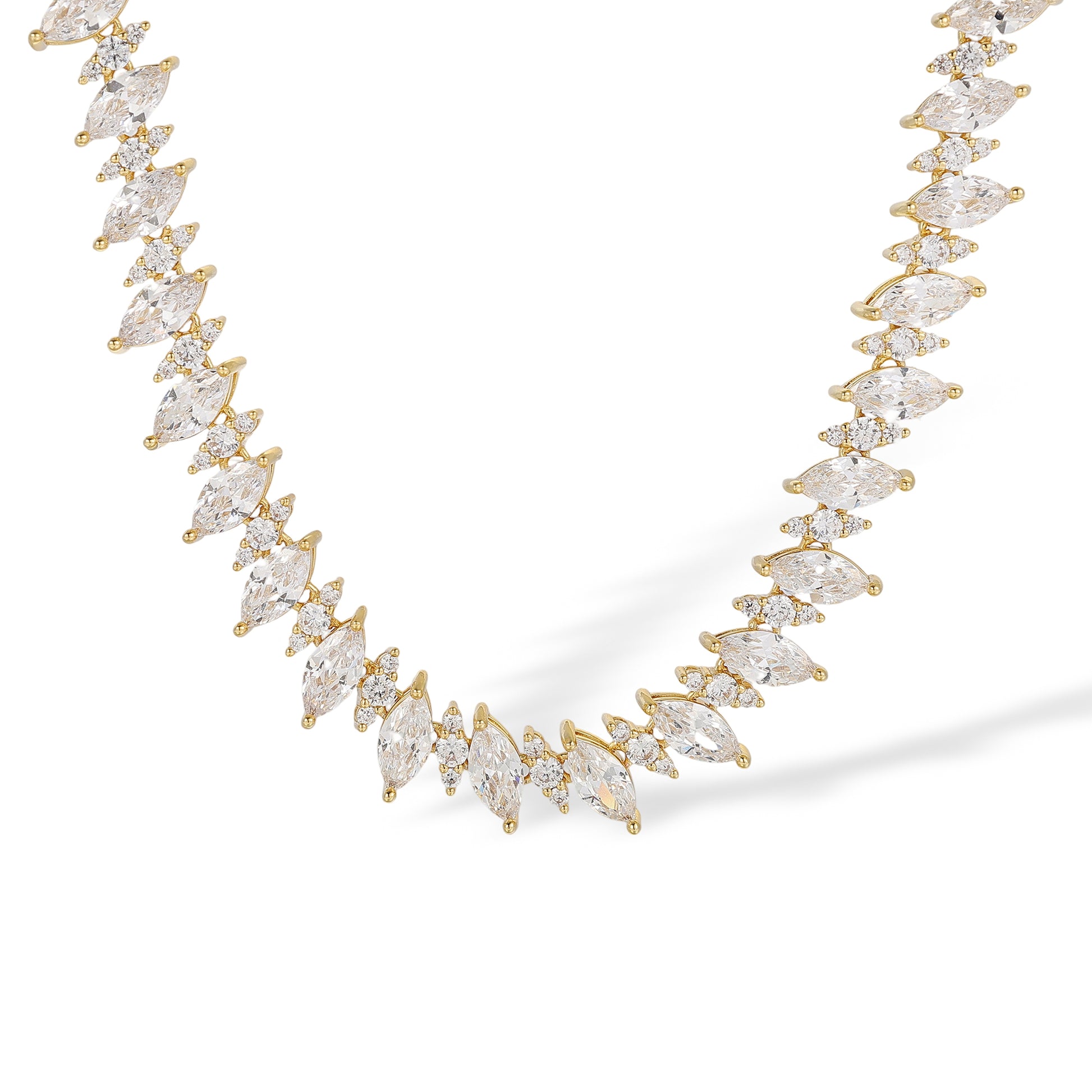 Hegedrud 14K Gold Marquise Choker Necklace