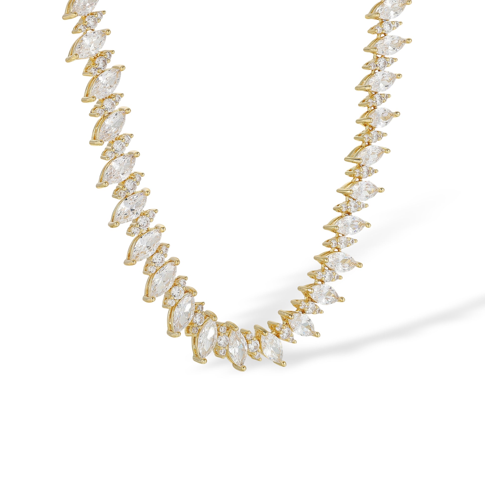 Hegedrud 14K Gold Marquise Choker Necklace