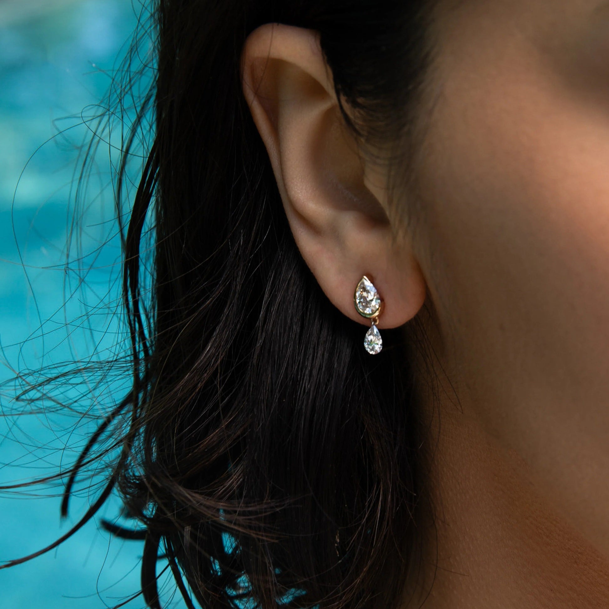 Heidemarie 18K Gold Teardrop Drop Earrings