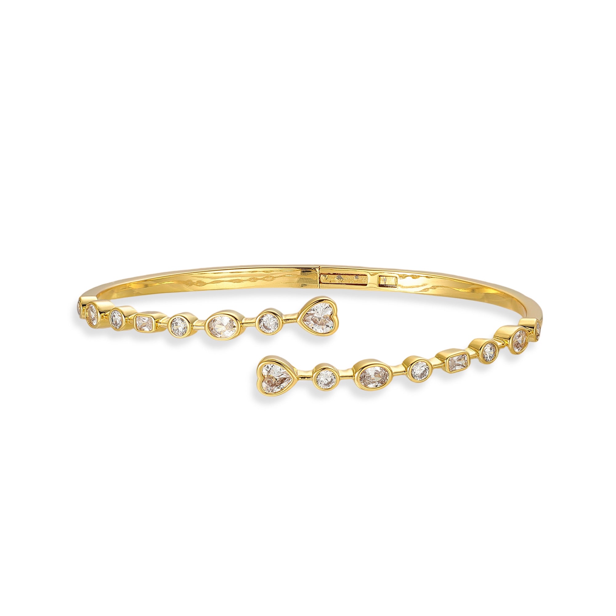 Heilwina 14K Gold Mixed Shape Open Bangle
