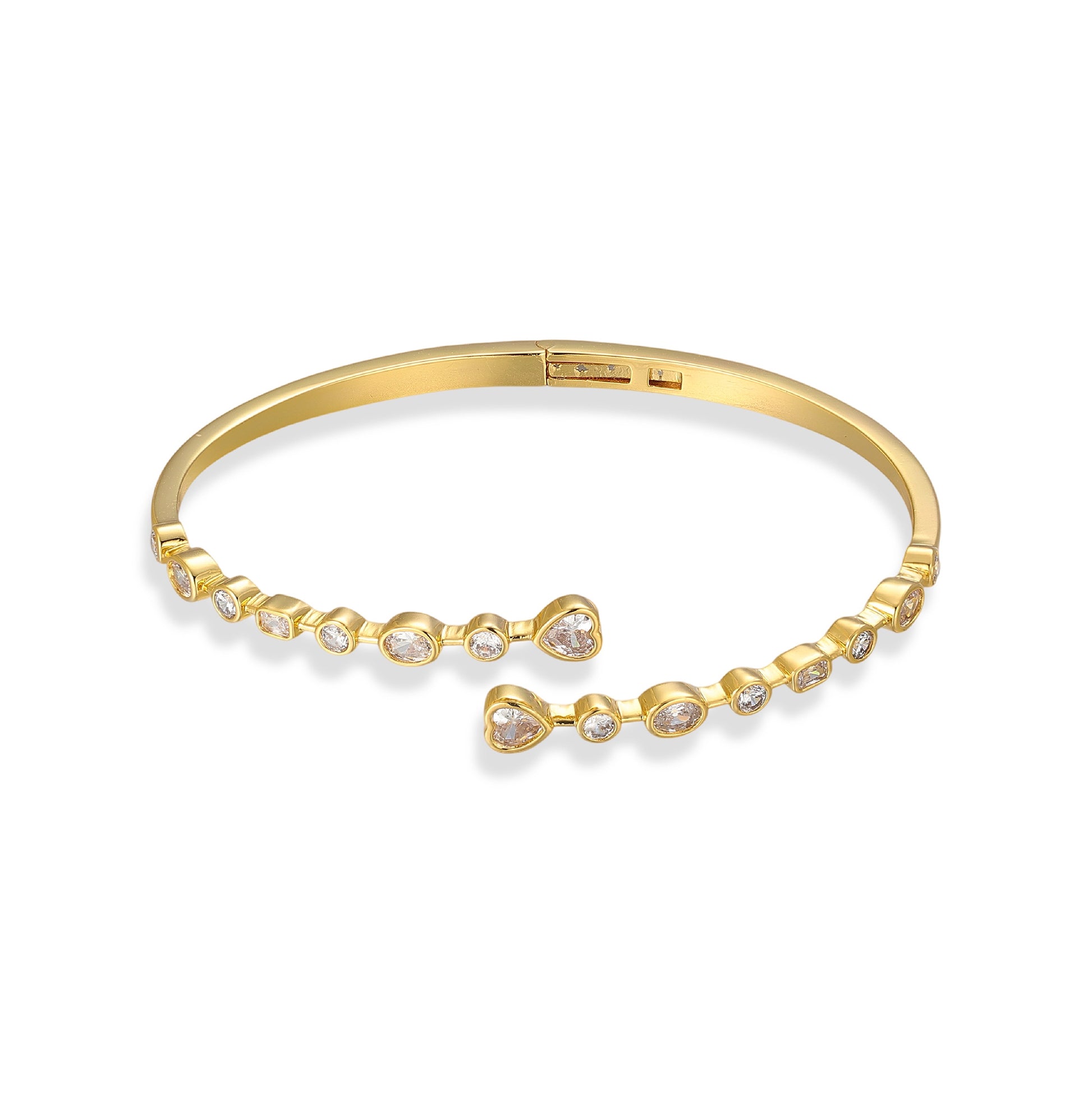 Heilwina 14K Gold Mixed Shape Open Bangle