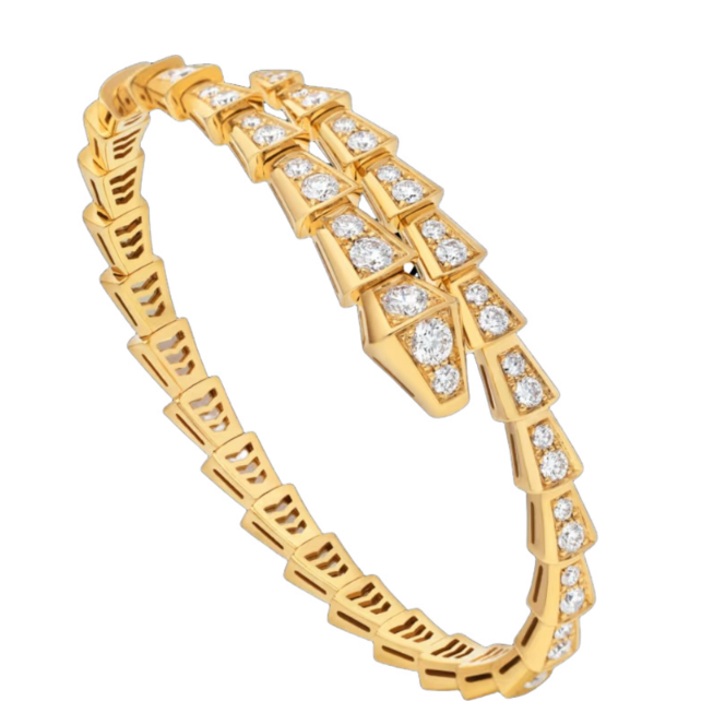 Helene 18K Gold Serpent Scale Coiled Bangle
