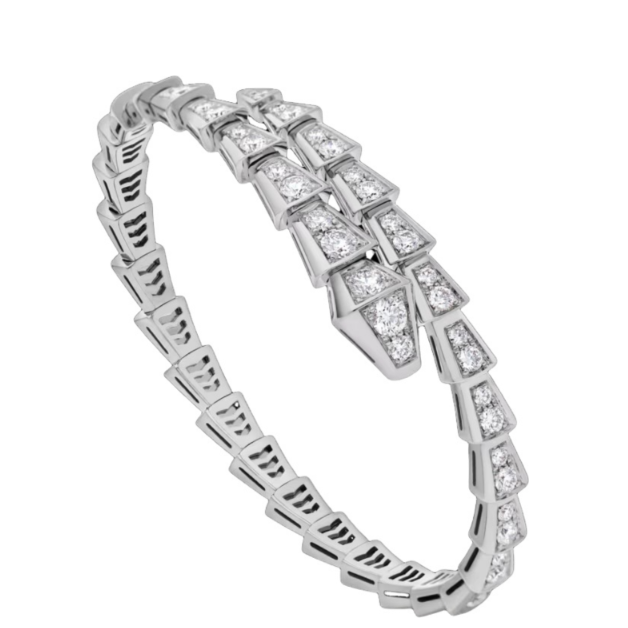Helene 18K Gold Serpent Scale Coiled Bangle