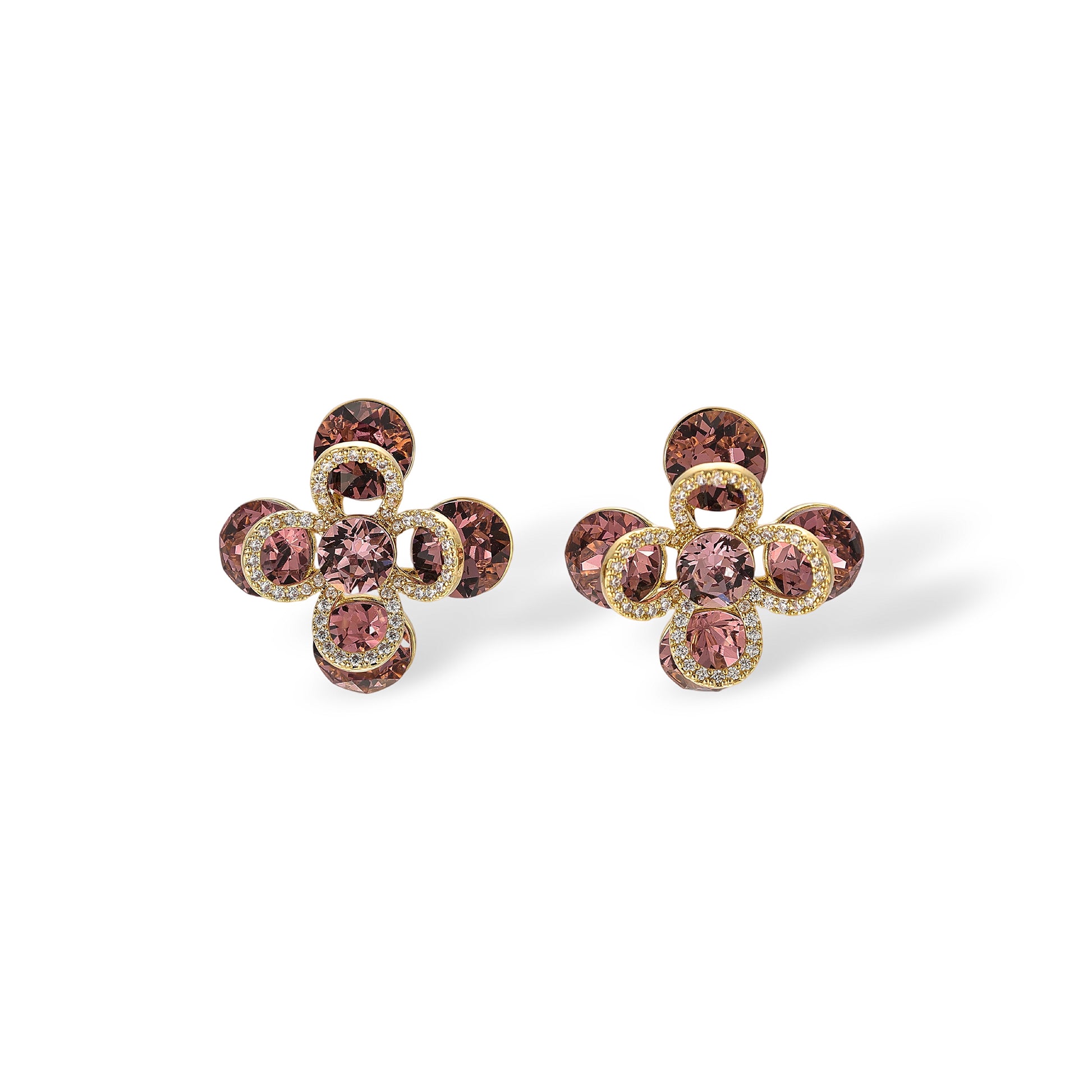 Héliaque Floral 14K Stud Earrings