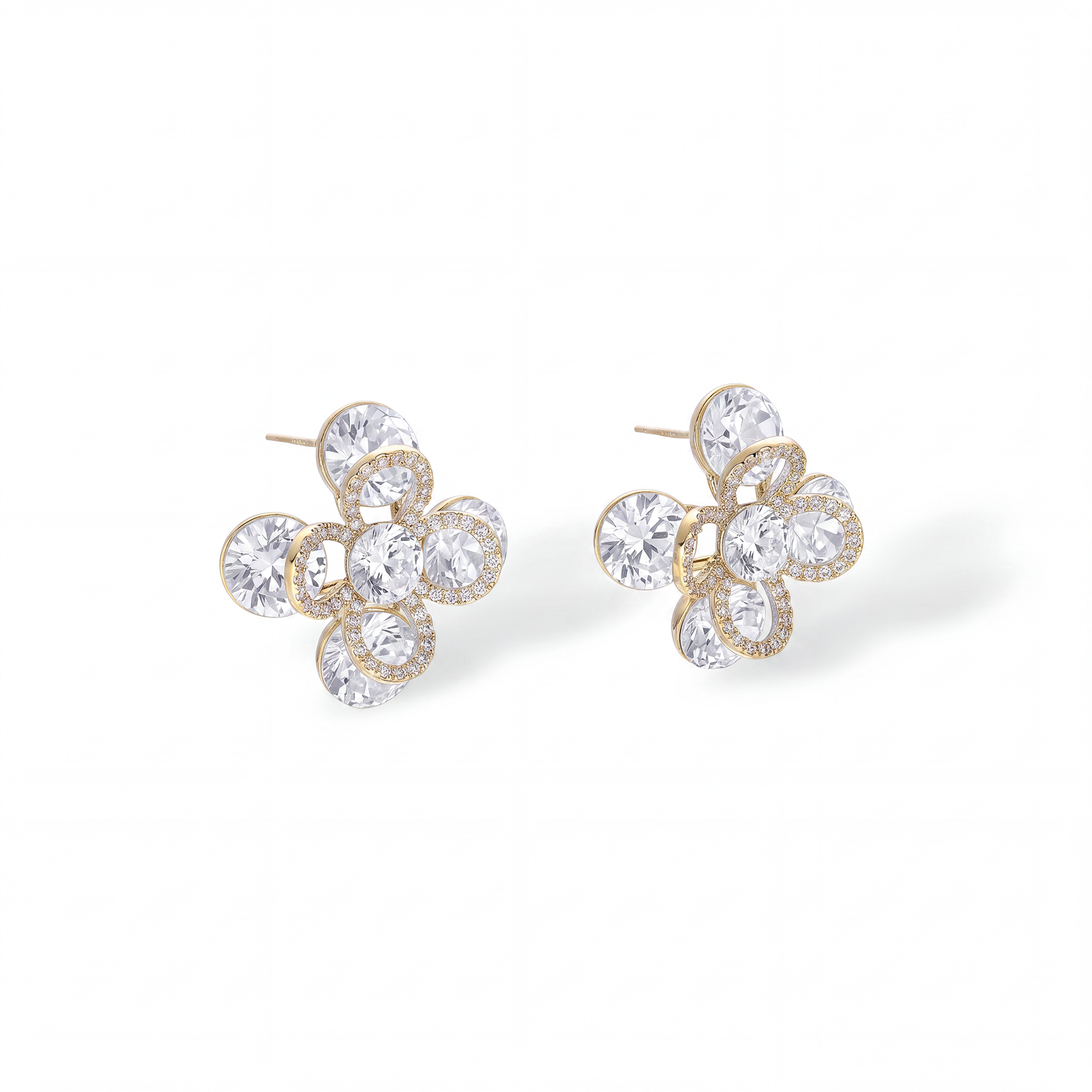 Héliaque Floral 14K Stud Earrings