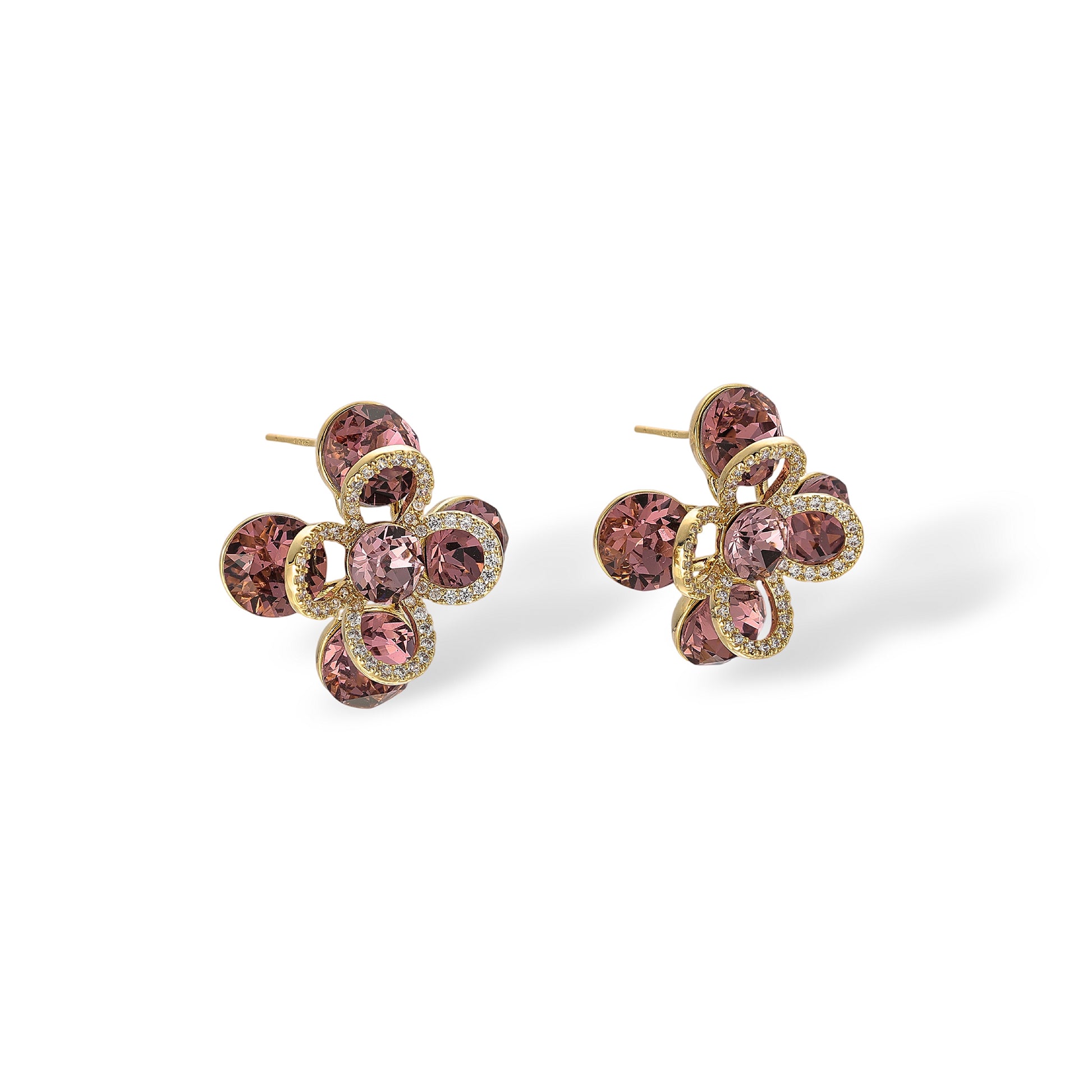 Héliaque Floral 14K Stud Earrings