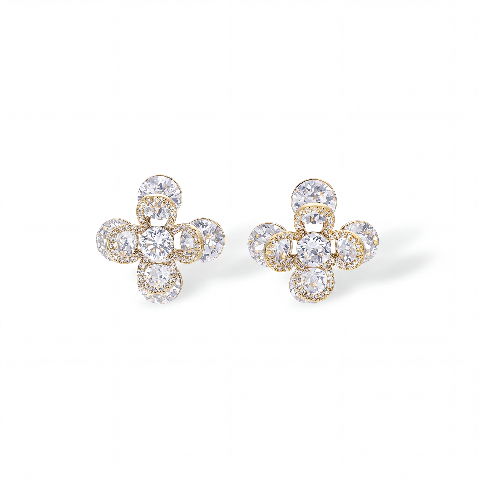 Héliaque Floral 14K Stud Earrings
