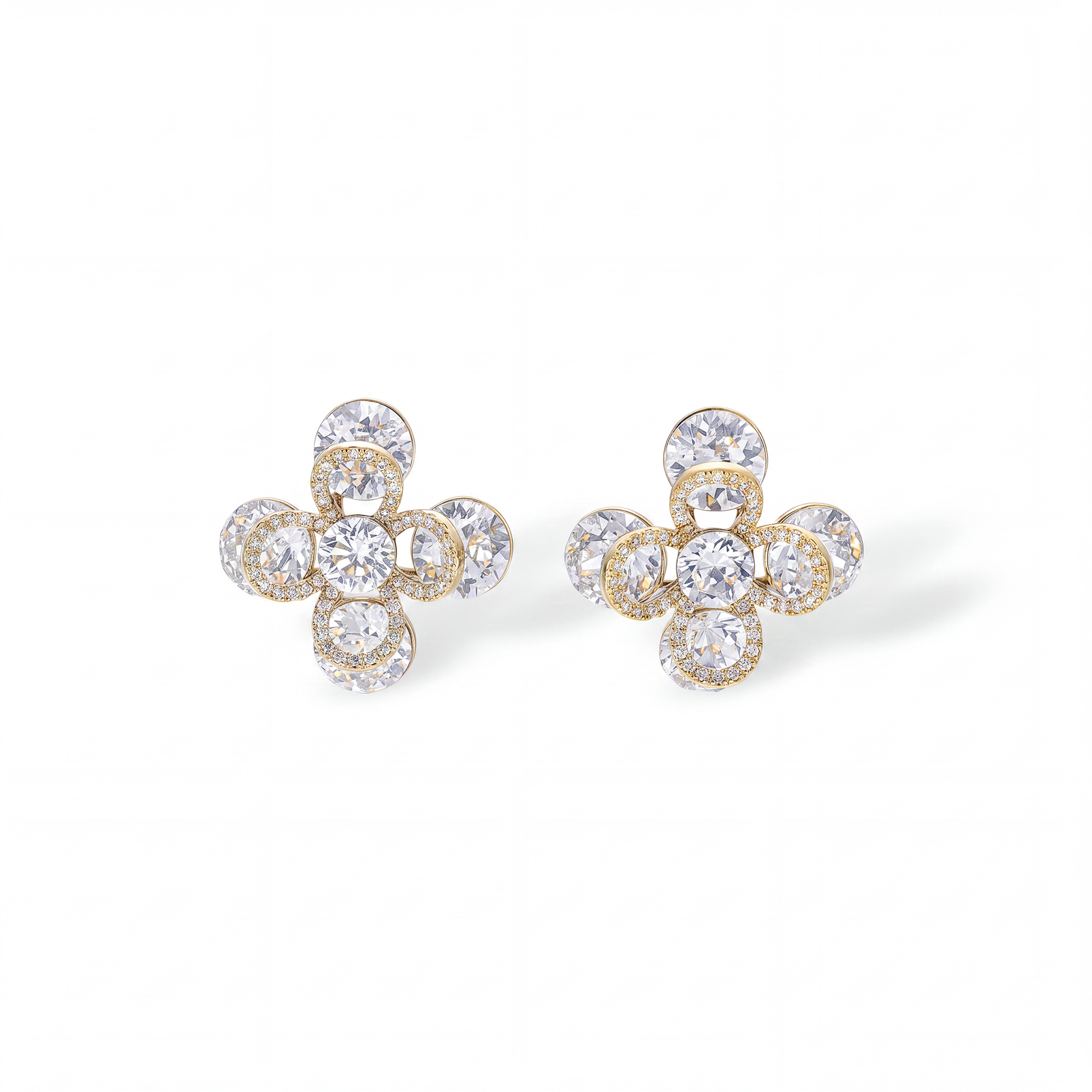 Héliaque Floral 14K Stud Earrings