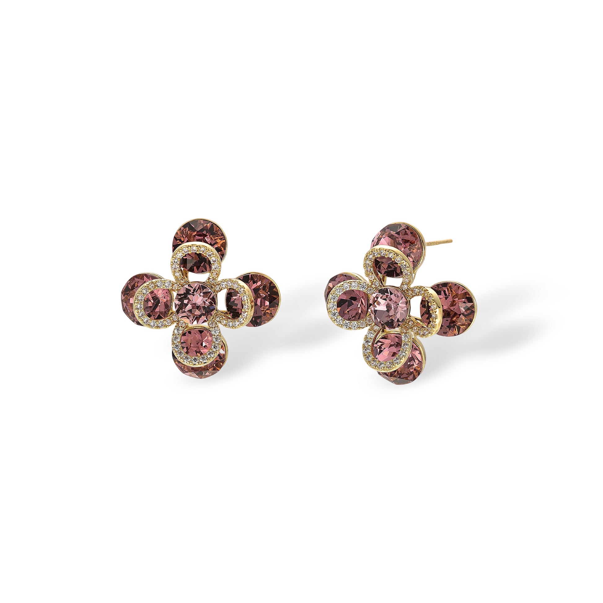 Héliaque Floral 14K Stud Earrings