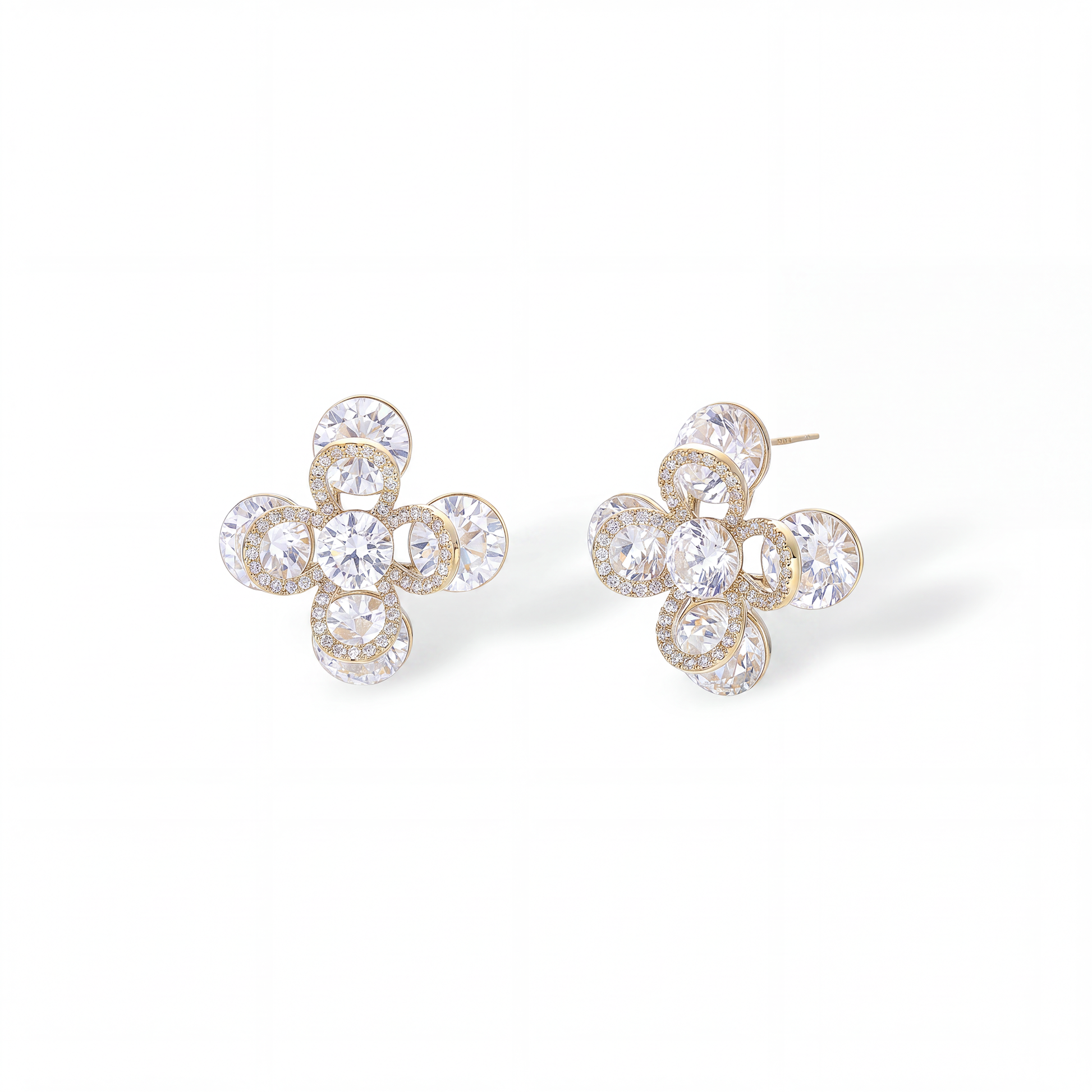 Héliaque Floral 14K Stud Earrings