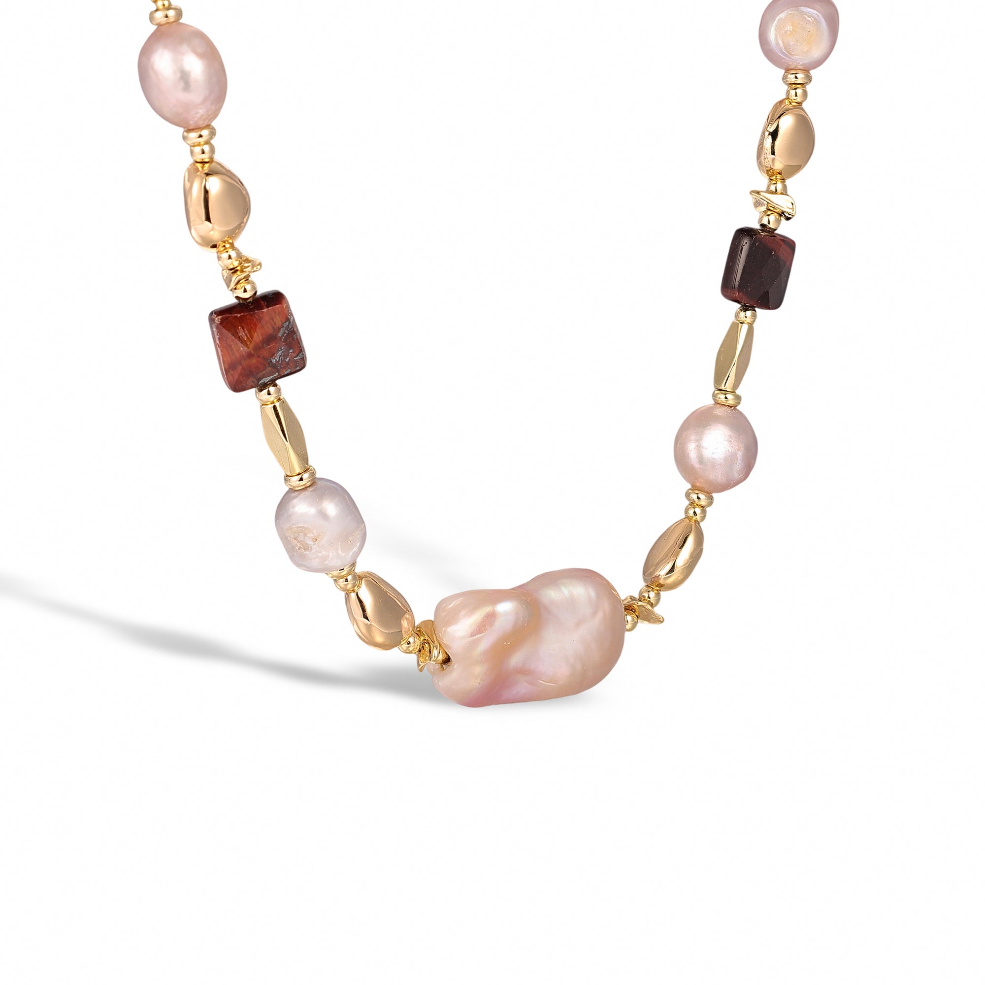 Henriette Pink Baroque Pearl Necklace