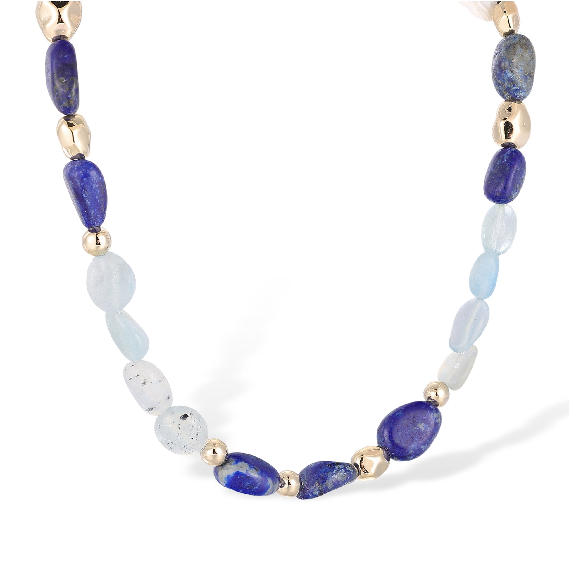 Herhild Multicolor Irregular Natural Stone Choker Necklace