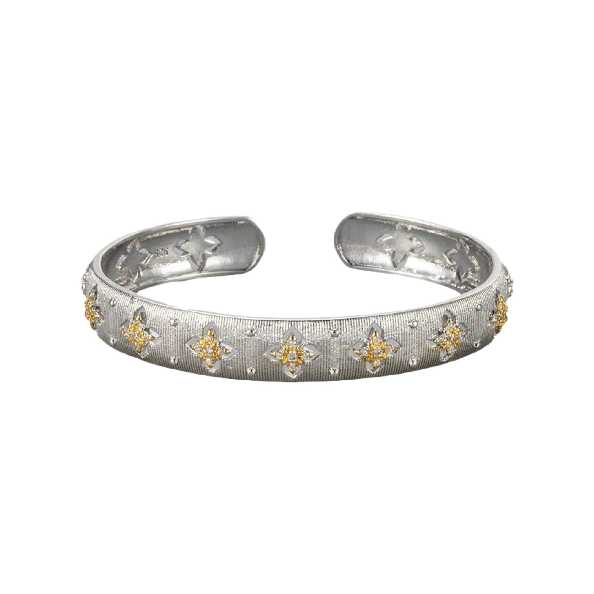 Herlyne 14K Gold Trèfle Open Bangle