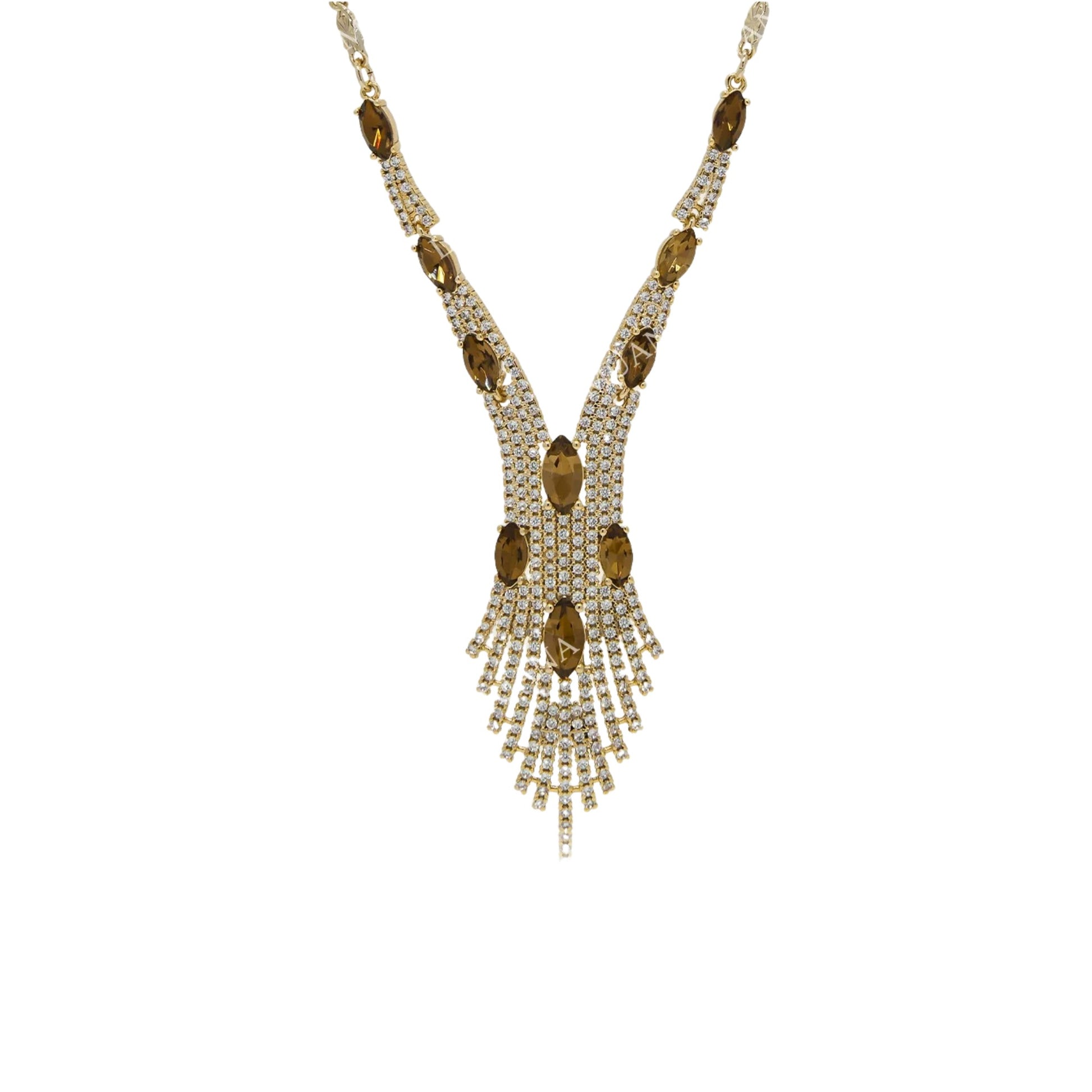 Hippolyte Brown Waterfall Drop Necklace