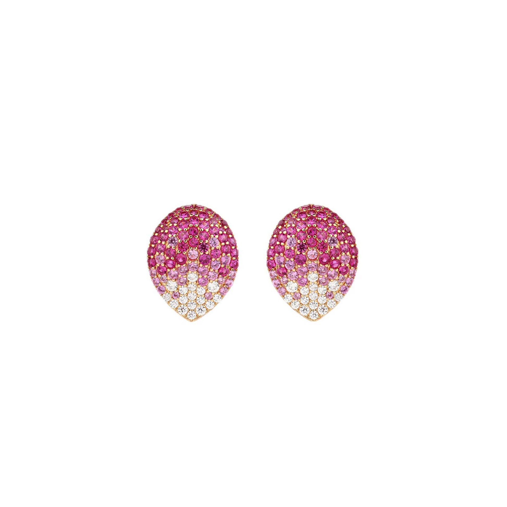 Hrodhild Pink Teardrop Stud Earrings