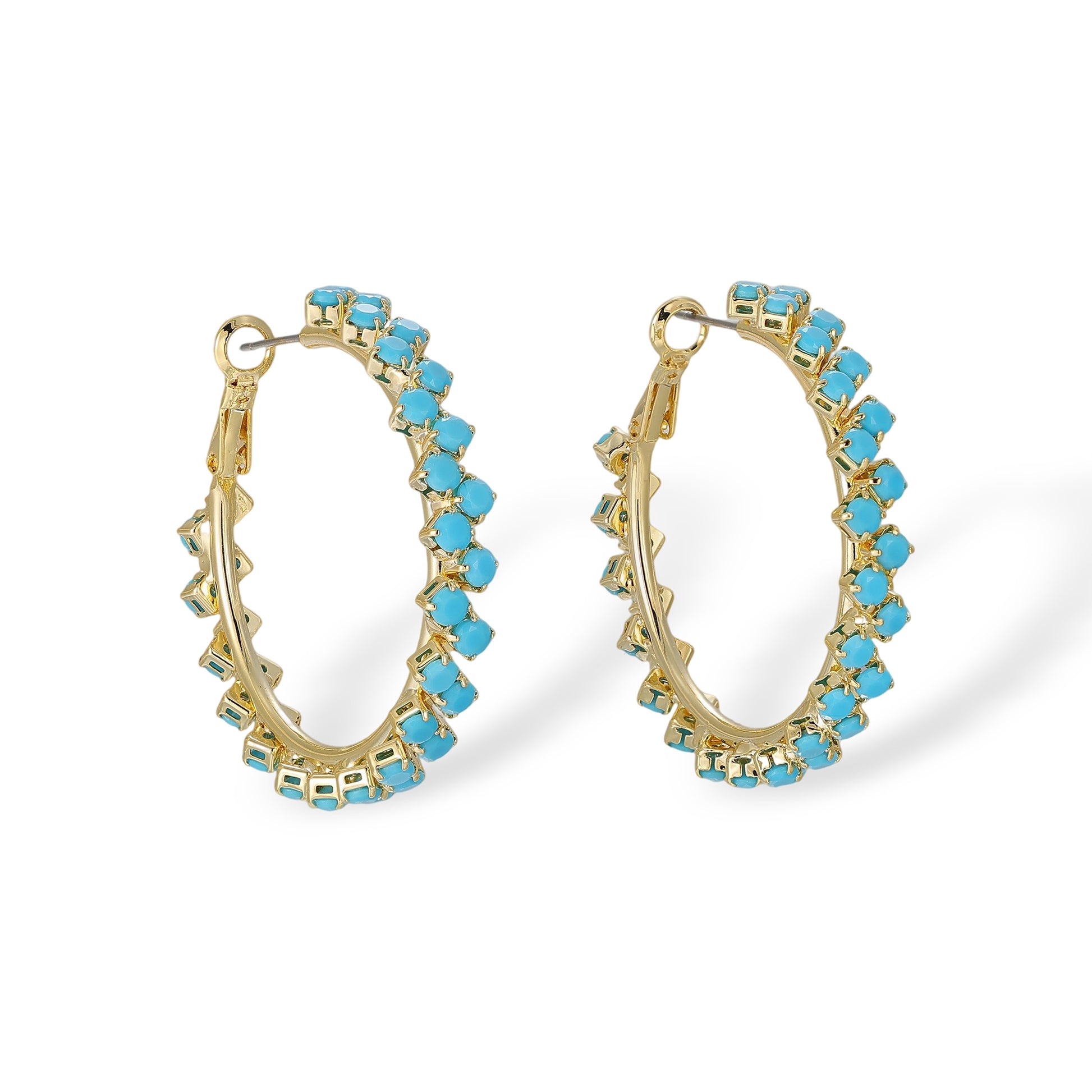 Ilona Turquoise Round Hoop Earrings