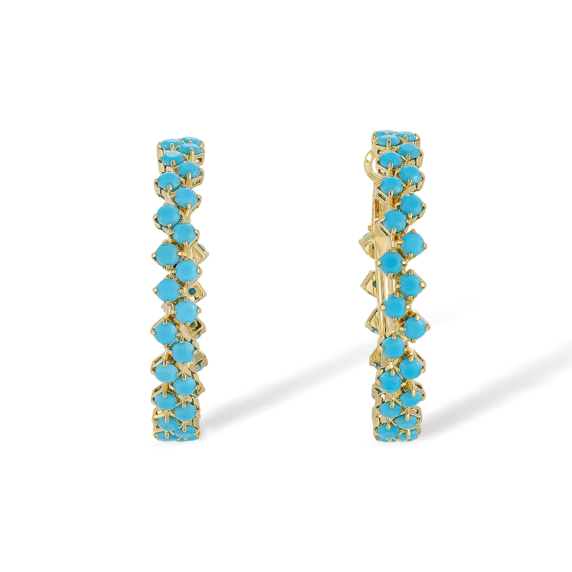 Ilona Turquoise Round Hoop Earrings