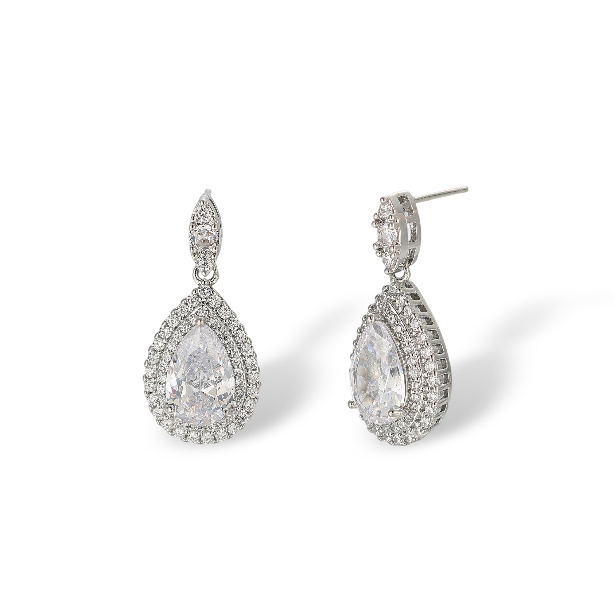 Imogène White Marquise Teardrop Drop Earrings