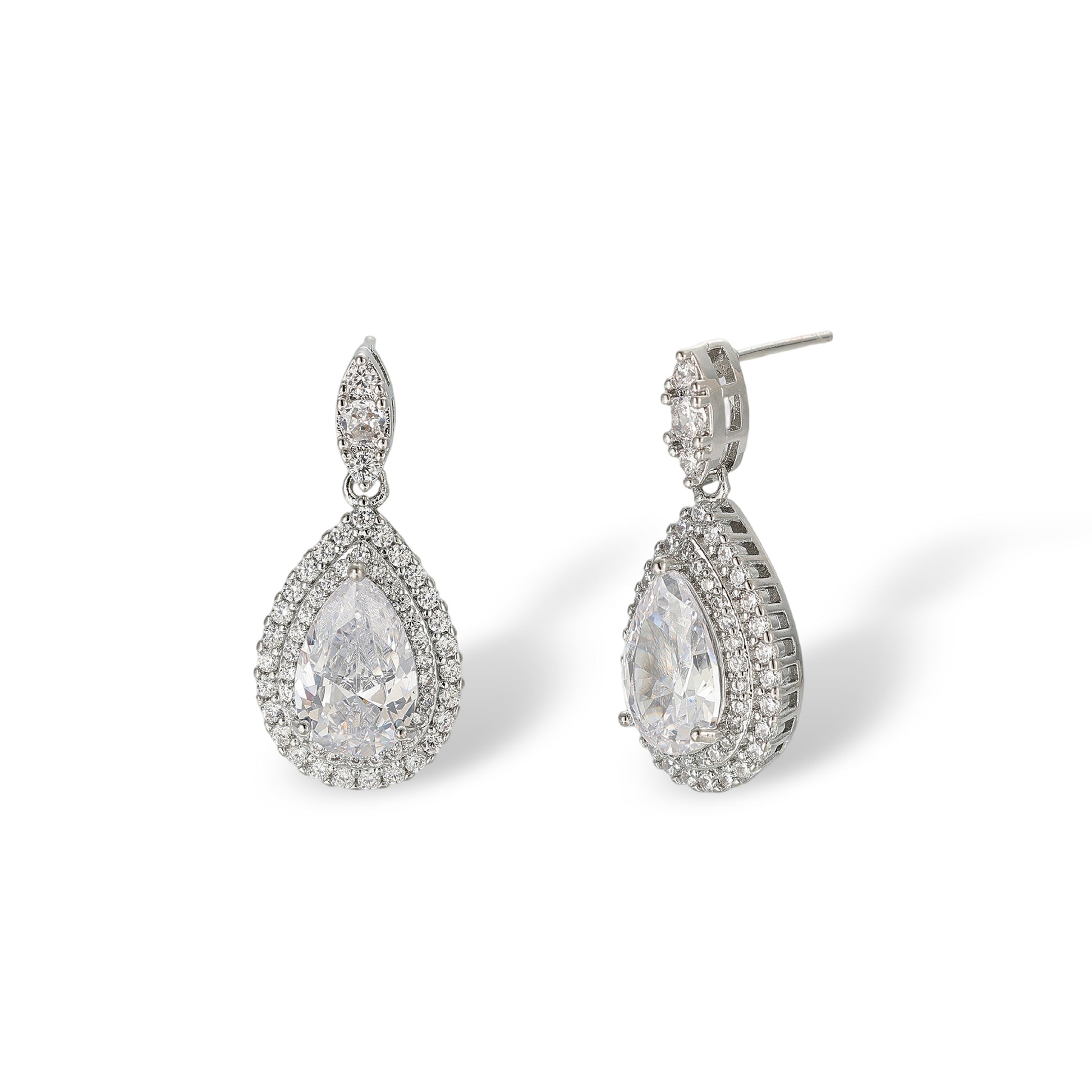 Imogène White Marquise Teardrop Drop Earrings