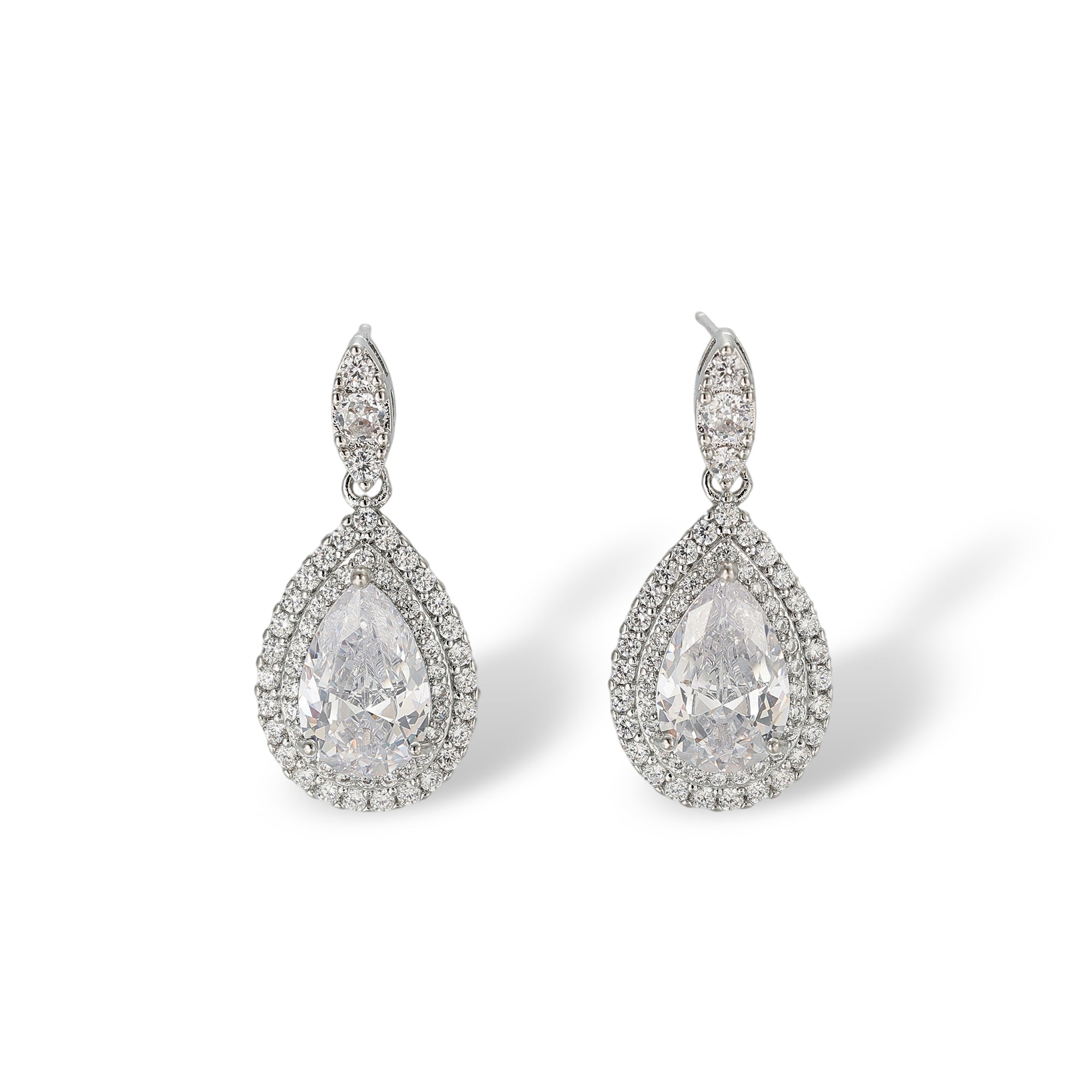 Imogène White Marquise Teardrop Drop Earrings